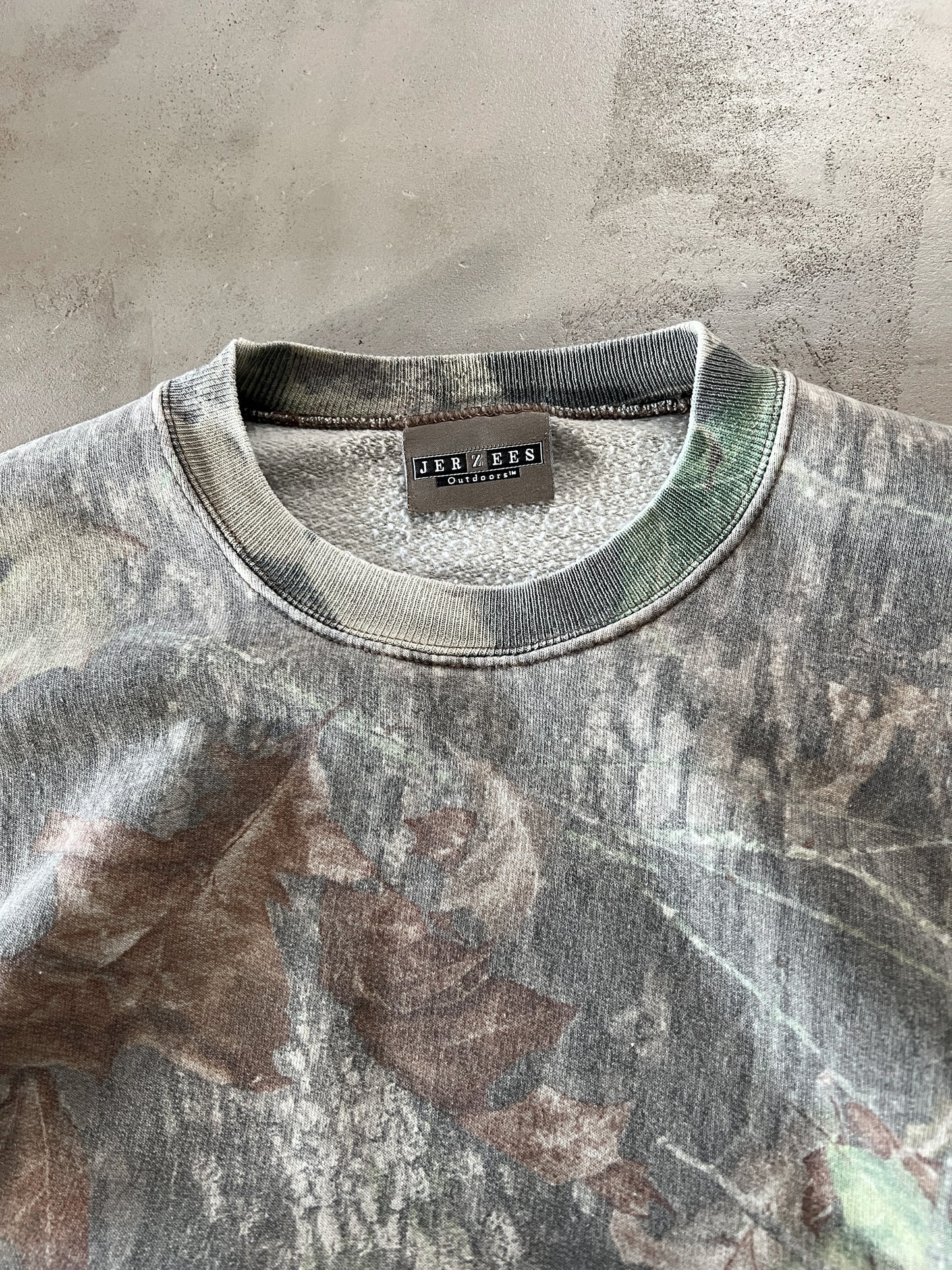 FADED CAMO SWEATER - 1990S - L