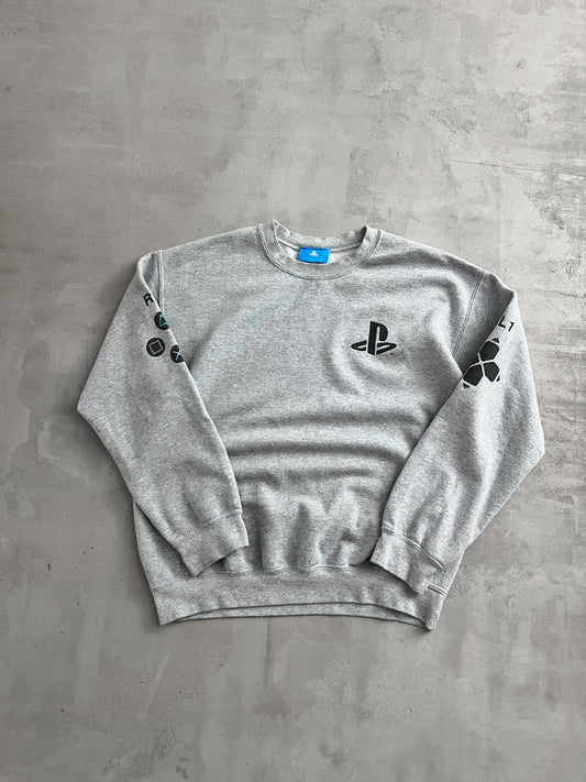GREY PLAYSTATION SWEATER - 2000S - M