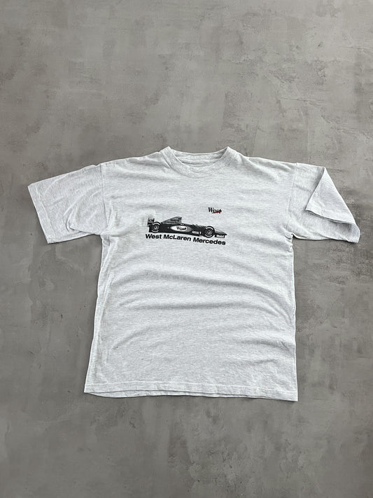 GREY MERCEDES BENZ MCLAREN RACING TEE - 1990S - L/XL