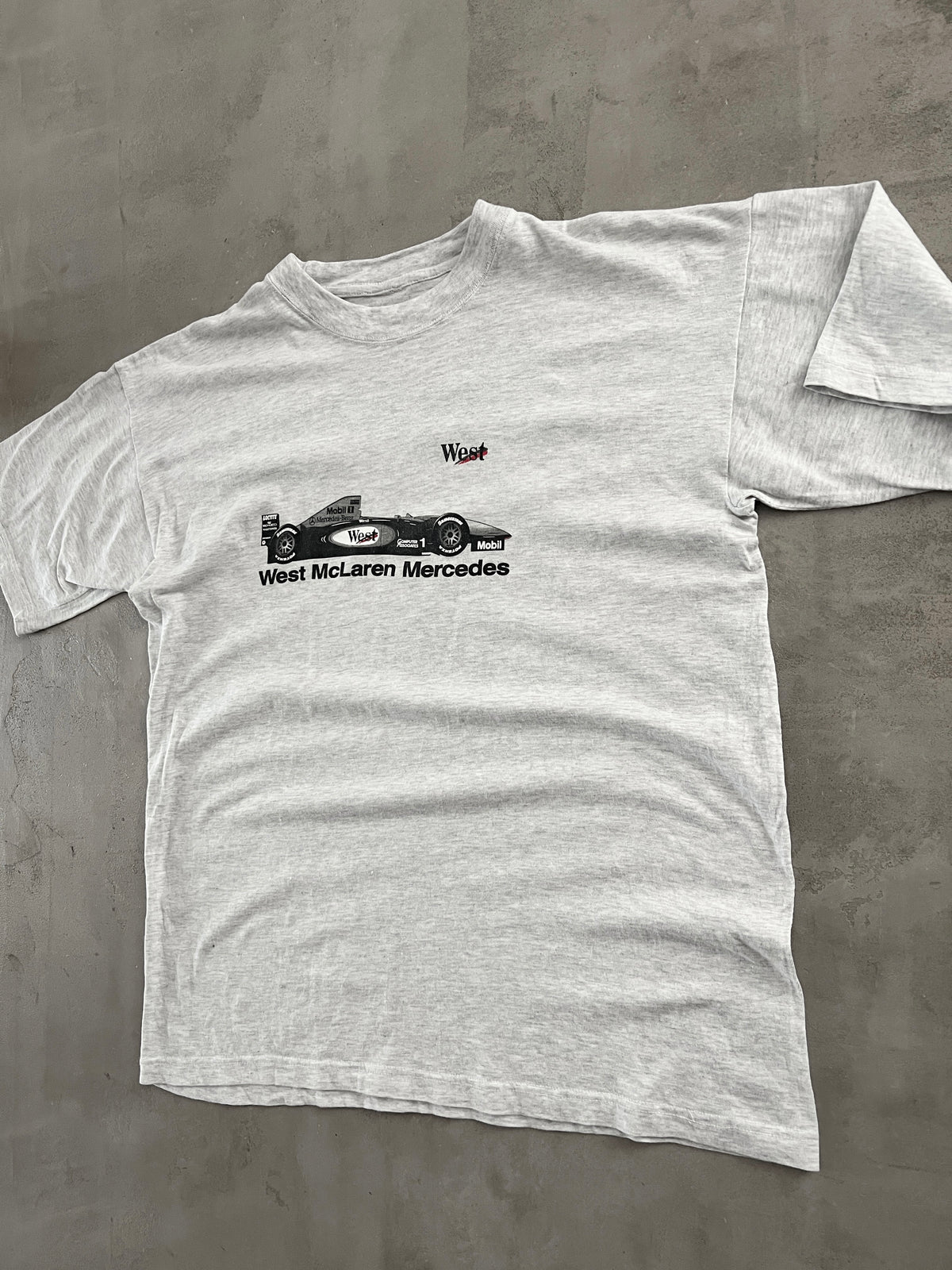 GREY MERCEDES BENZ MCLAREN RACING TEE - 1990S - L/XL