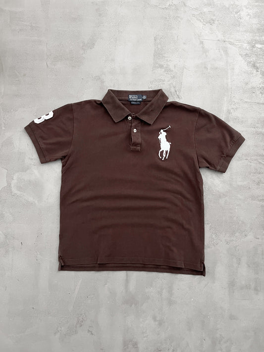 MOCHA RALPH LAUREN BIG PONY POLO - 2000S - WOMENS S/M