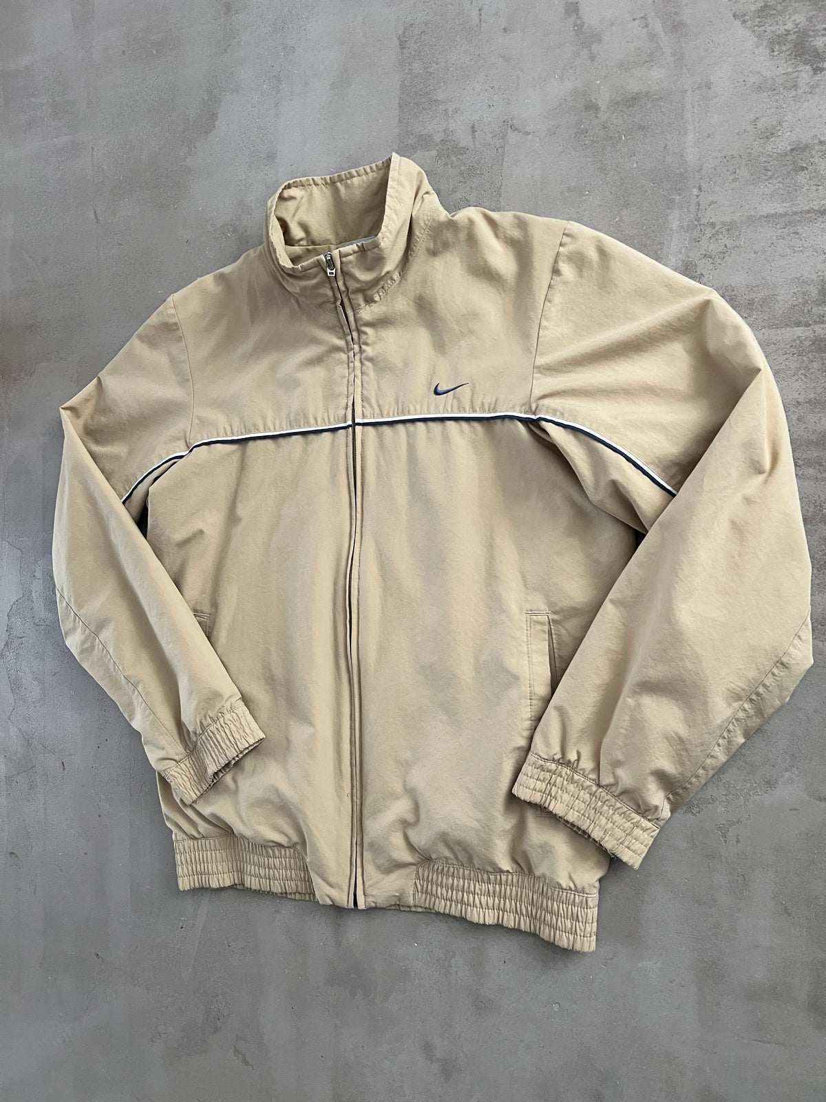 BEIGE NIKE TRACK JACKET - 2000S - S