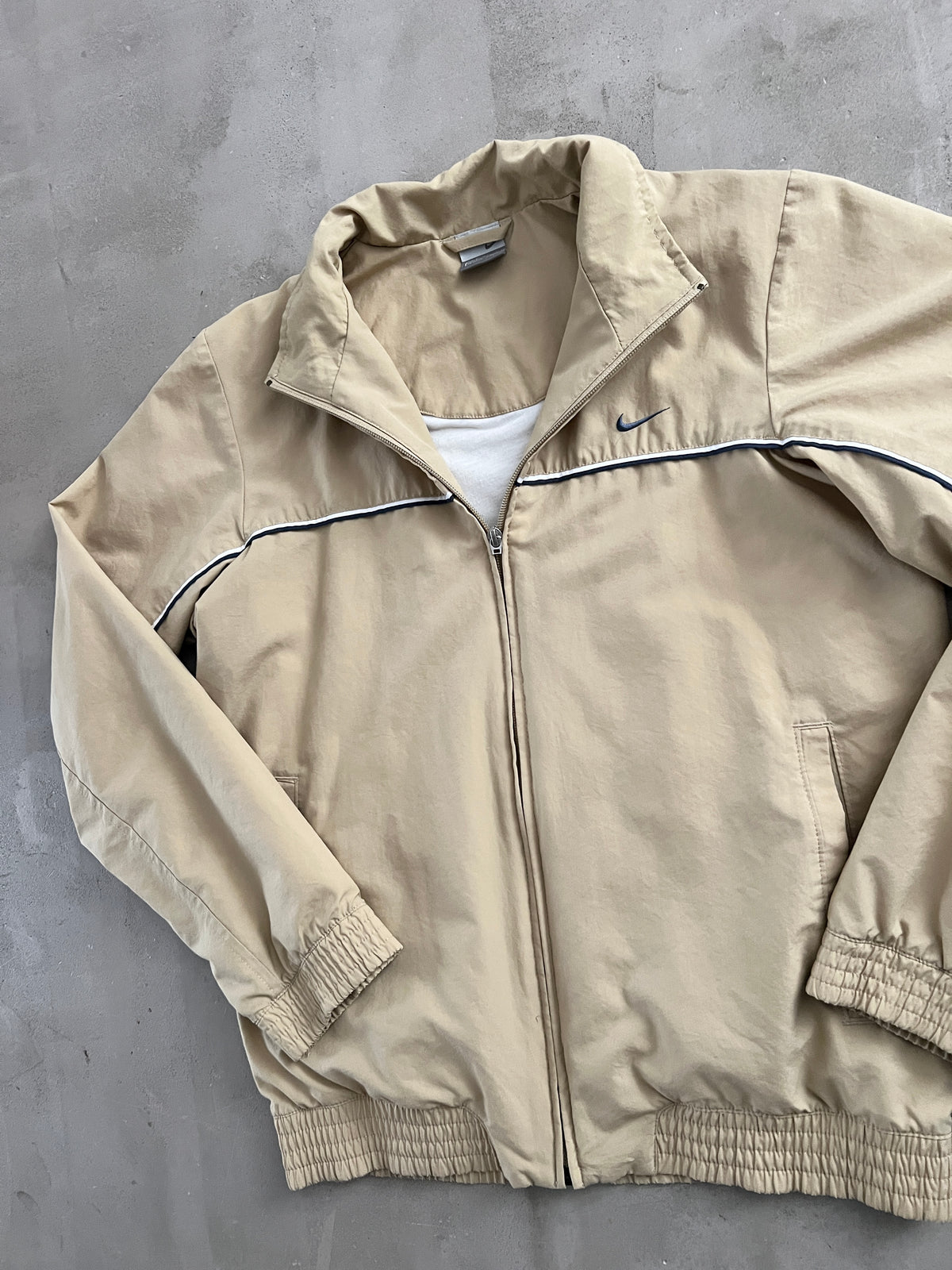 BEIGE NIKE TRACK JACKET - 2000S - S