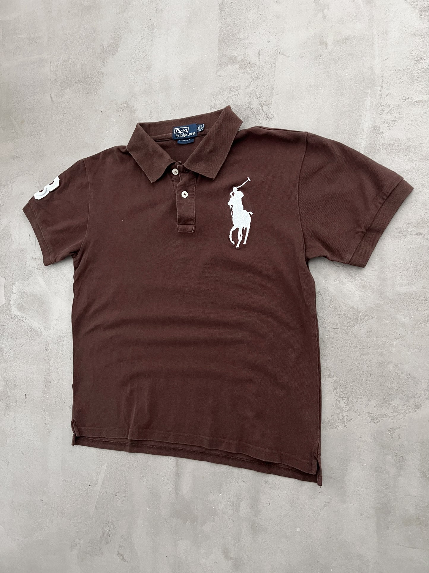 MOCHA RALPH LAUREN BIG PONY POLO - 2000S - WOMENS S/M