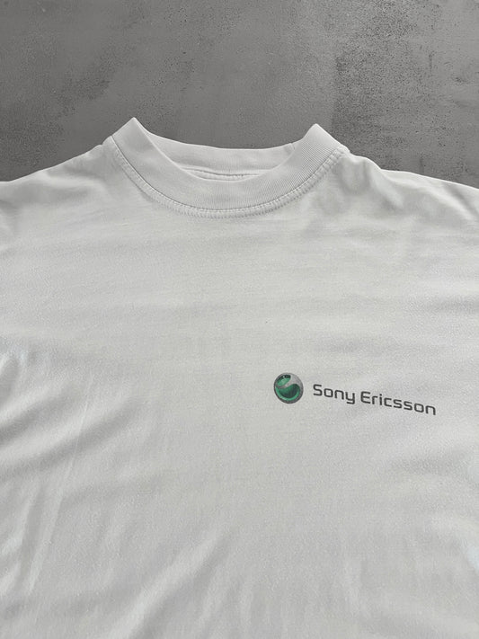 WHITE SONY ERICSSON PROMO TEE - 1990S - XL