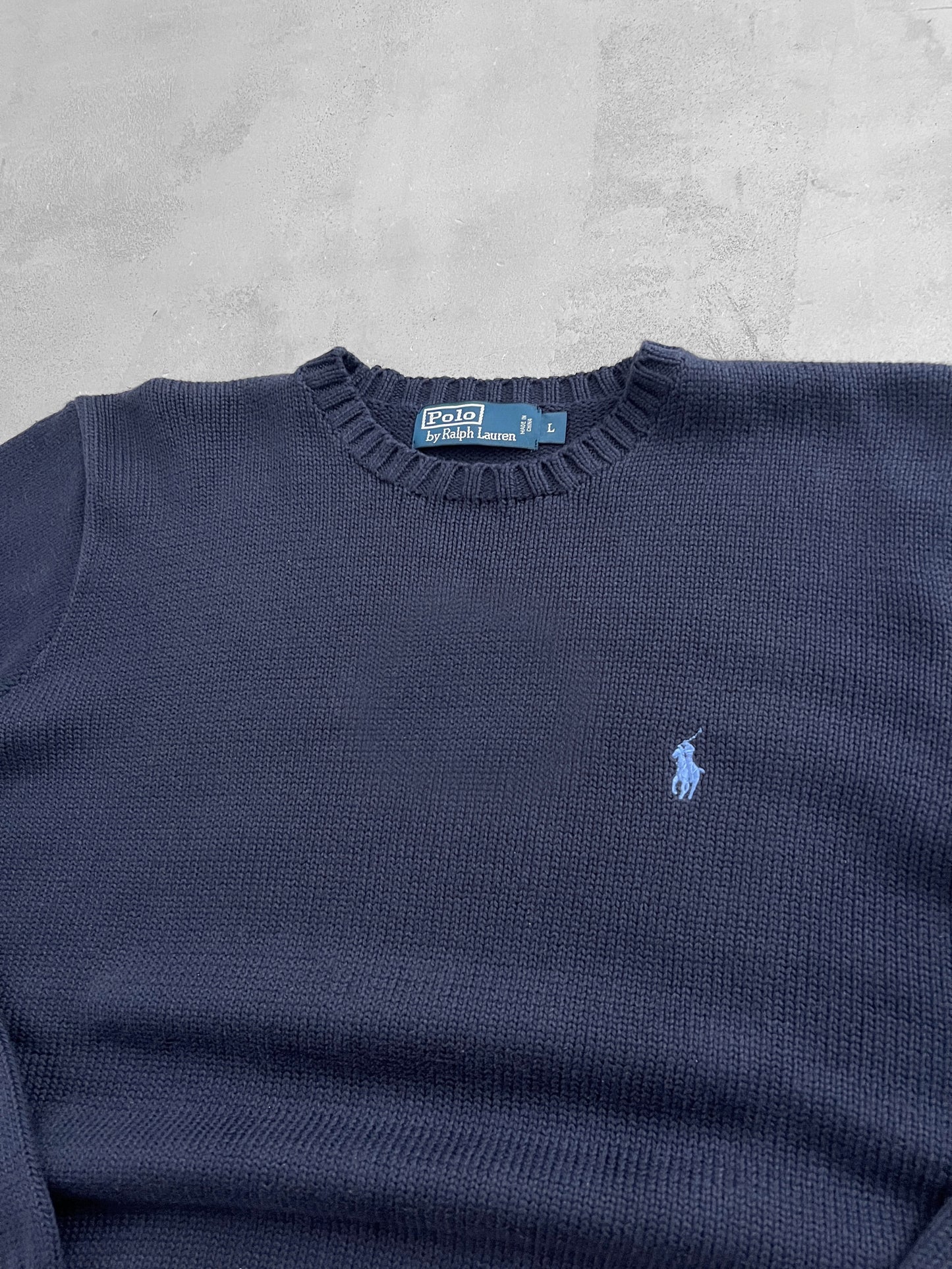 NAVY RALPH LAUREN KNIT SWEATER - 2000S - M