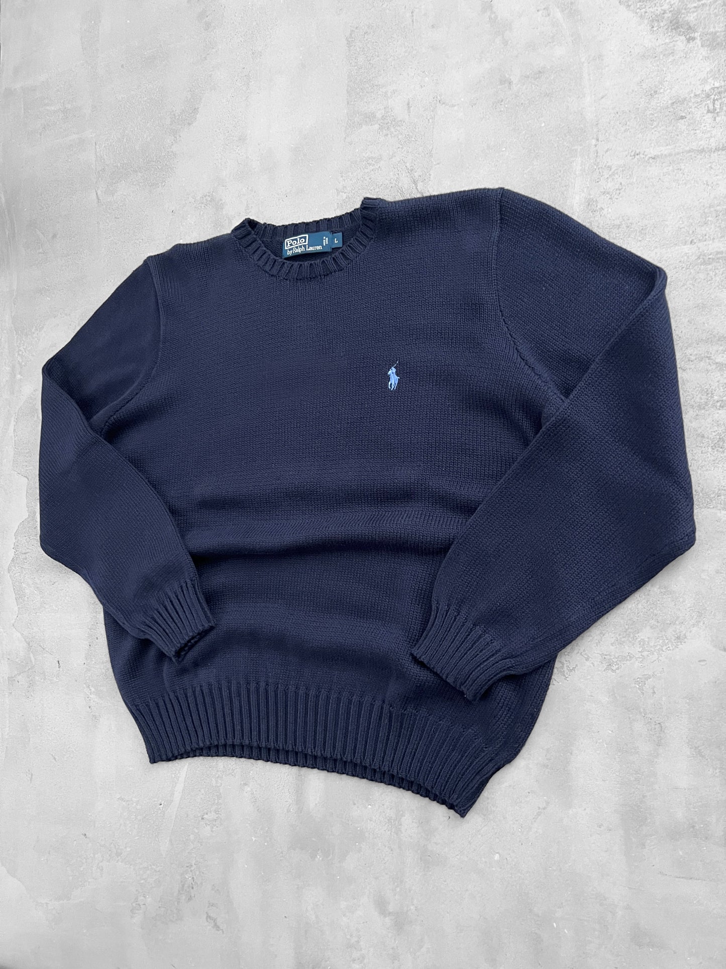 NAVY RALPH LAUREN KNIT SWEATER - 2000S - M
