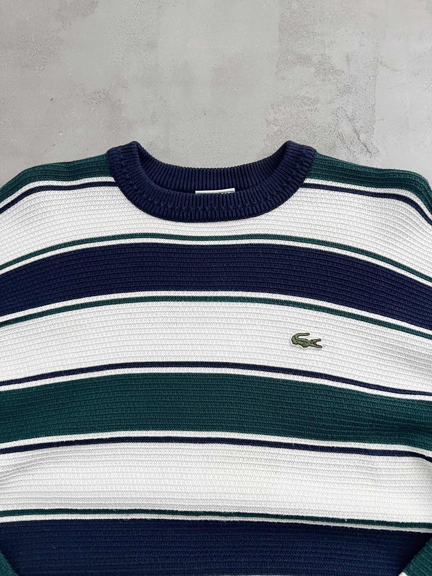 NAVY/GREEN LACOSTE KNIT - 2000S - L/M