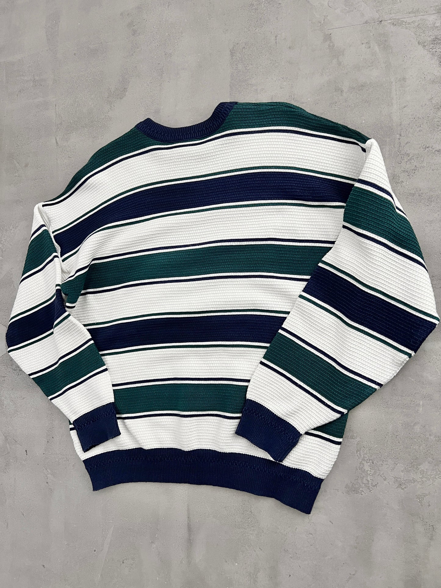 NAVY/GREEN LACOSTE KNIT - 2000S - L/M