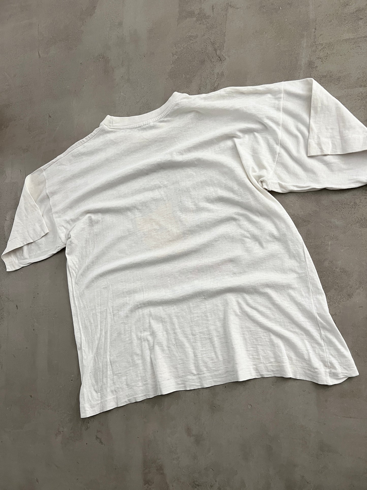 WHITE JAMES DEAN PORSCHE TEE - 1980S - S
