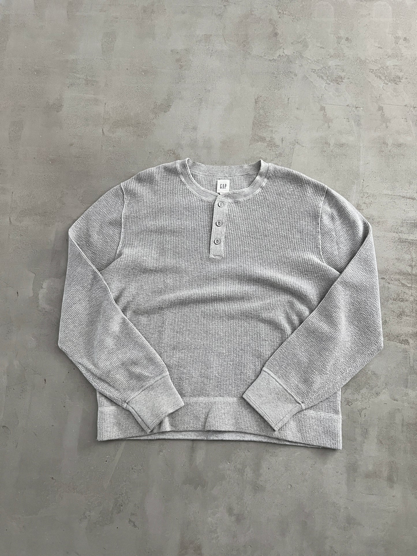 GREY GAP KNIT LONGSLEEVE - 1990S - L