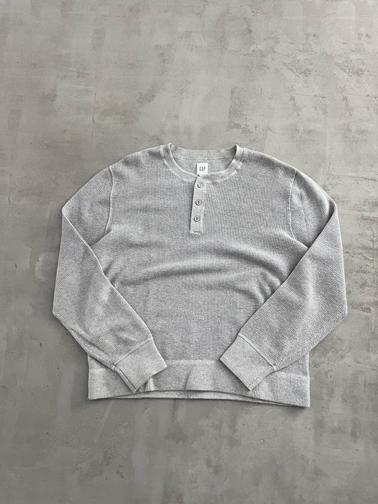 GREY GAP KNIT LONGSLEEVE - 1990S - L