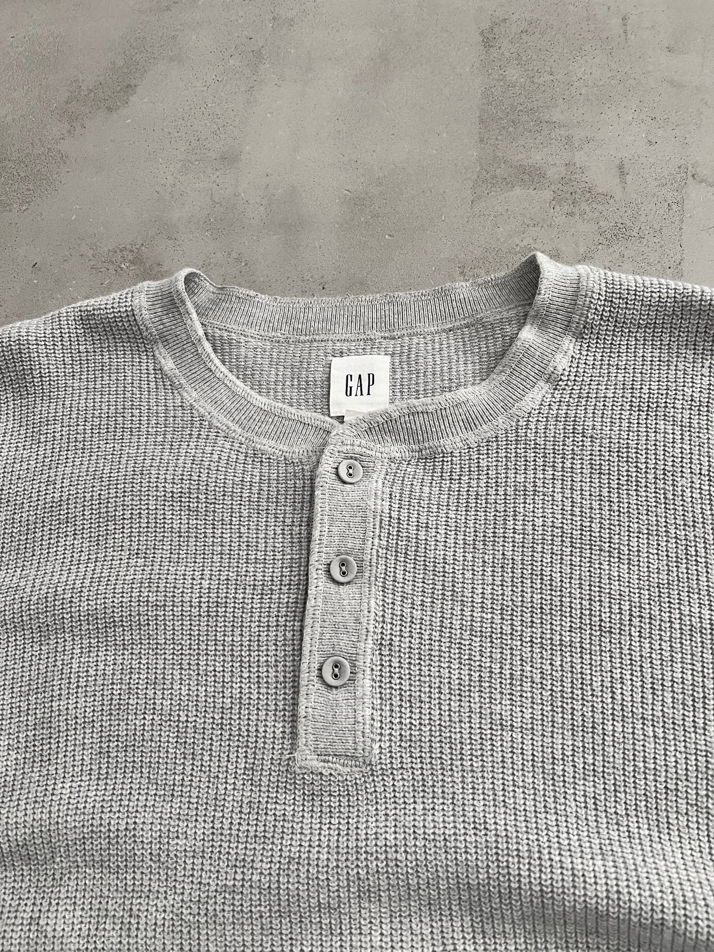 GREY GAP KNIT LONGSLEEVE - 1990S - L