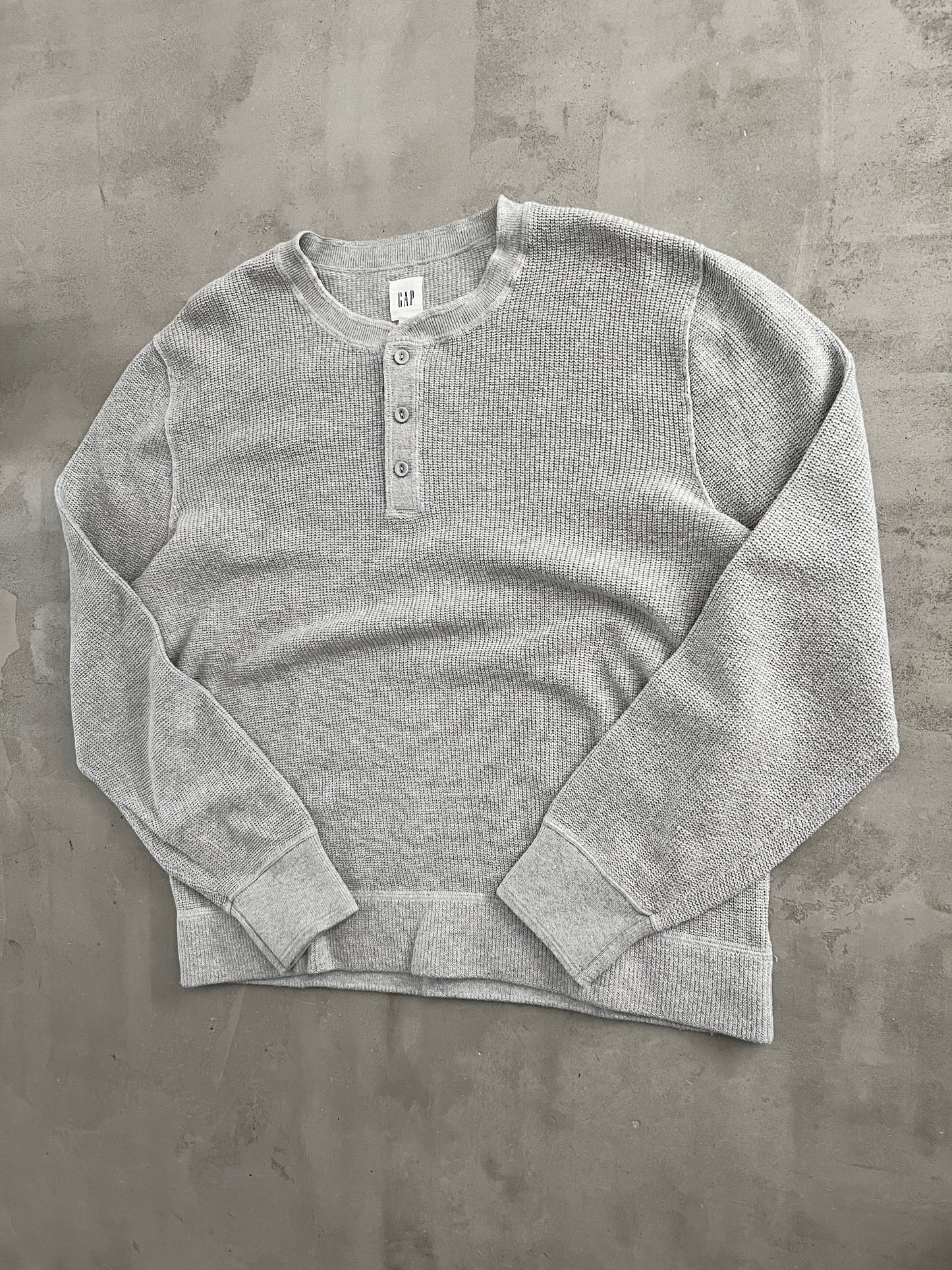 GREY GAP KNIT LONGSLEEVE - 1990S - L