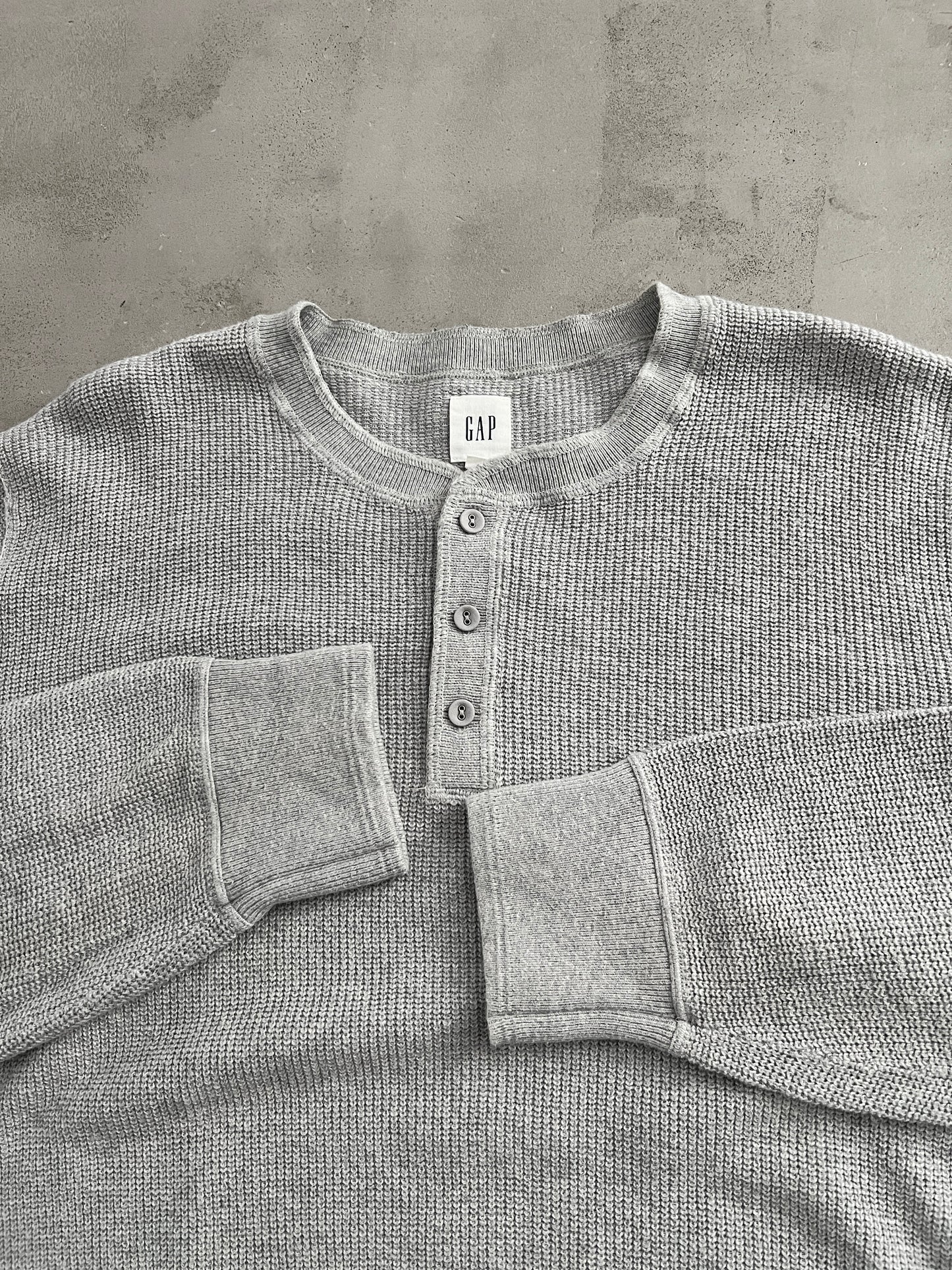 GREY GAP KNIT LONGSLEEVE - 1990S - L