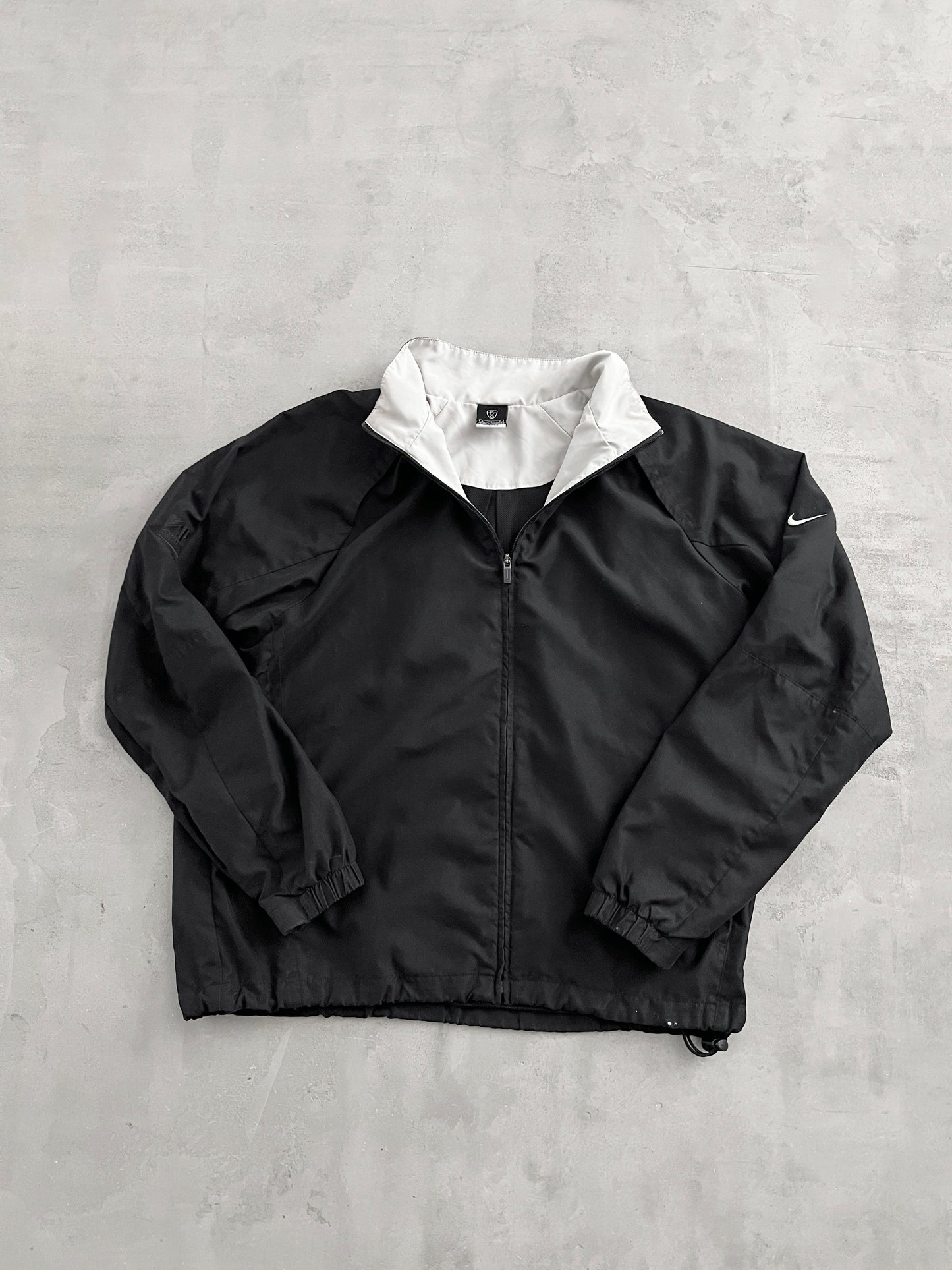 BLACK/CREME NIKE GOLF JACKET - 2000S - L/M