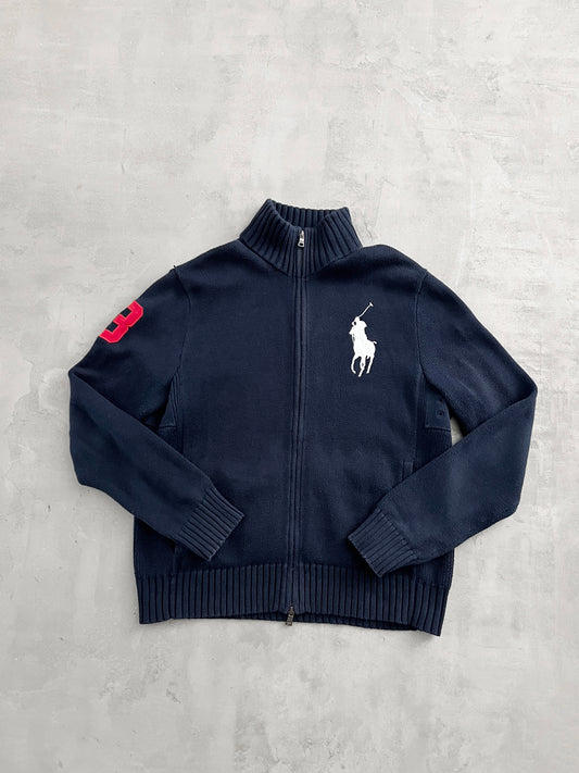NAVY RALPH LAUREN KNIT JACKET - 2000S - M