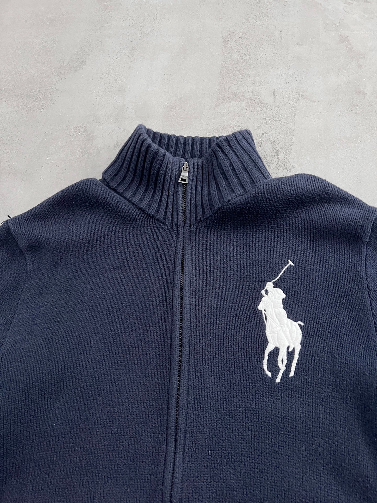 NAVY RALPH LAUREN KNIT JACKET - 2000S - M