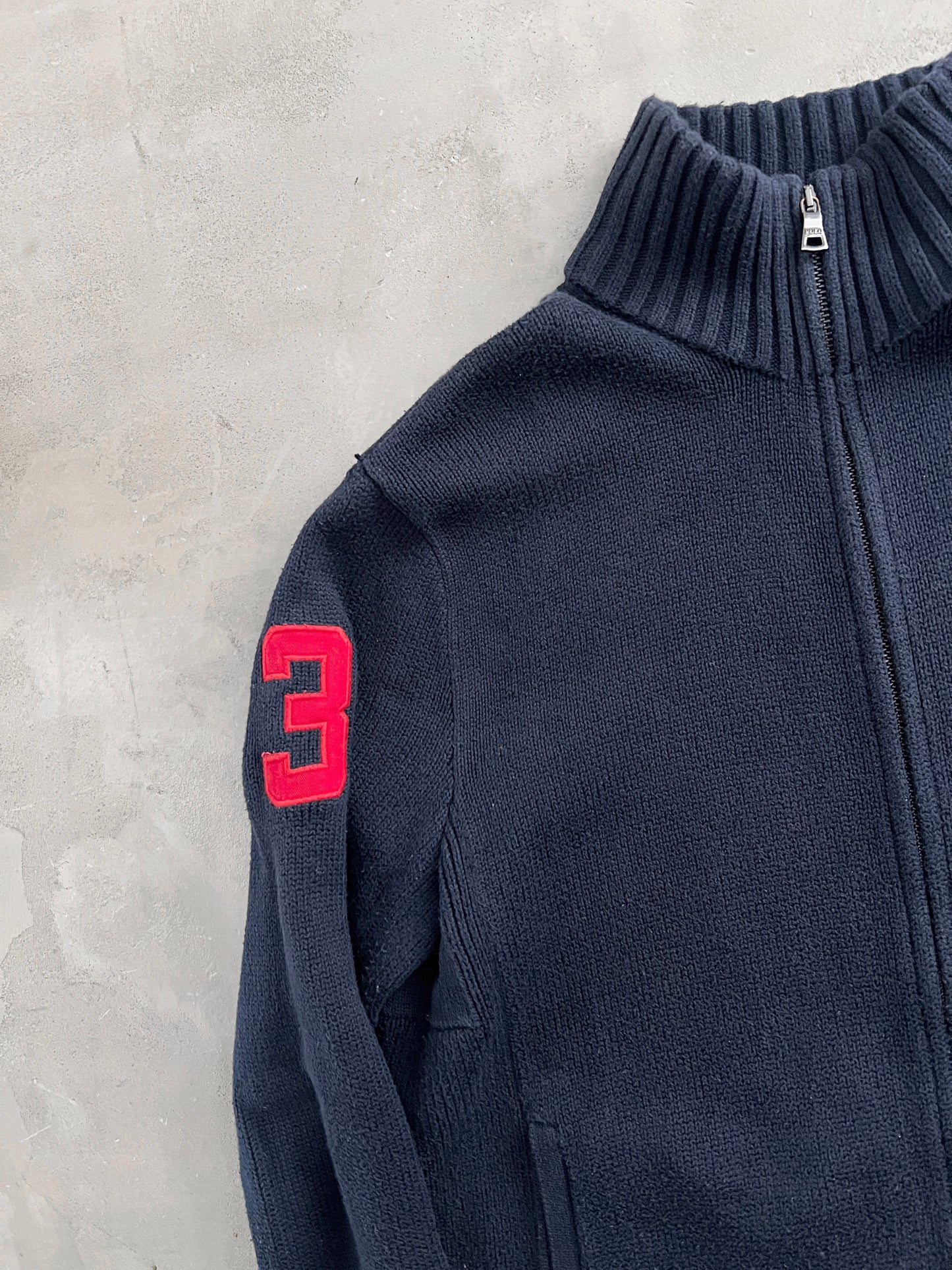 NAVY RALPH LAUREN KNIT JACKET - 2000S - M