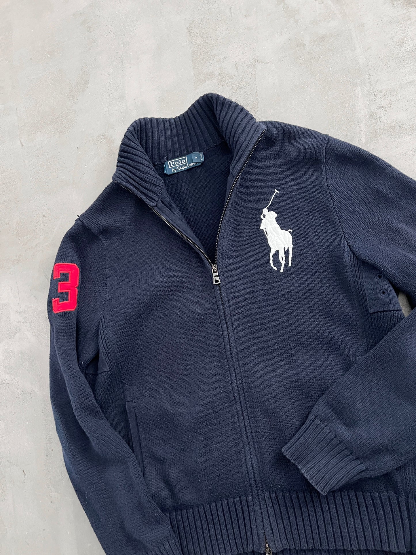 NAVY RALPH LAUREN KNIT JACKET - 2000S - M