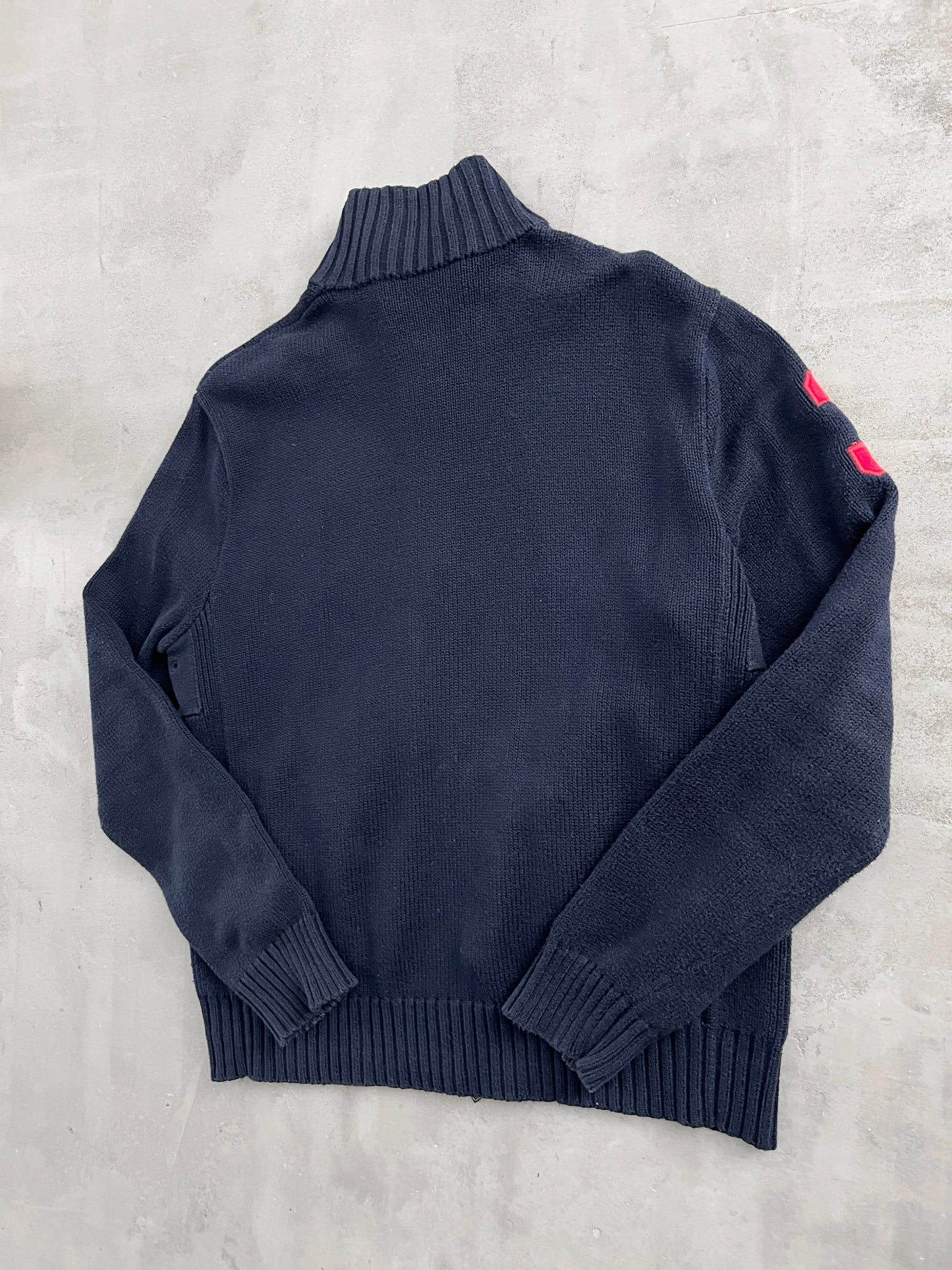 NAVY RALPH LAUREN KNIT JACKET - 2000S - M