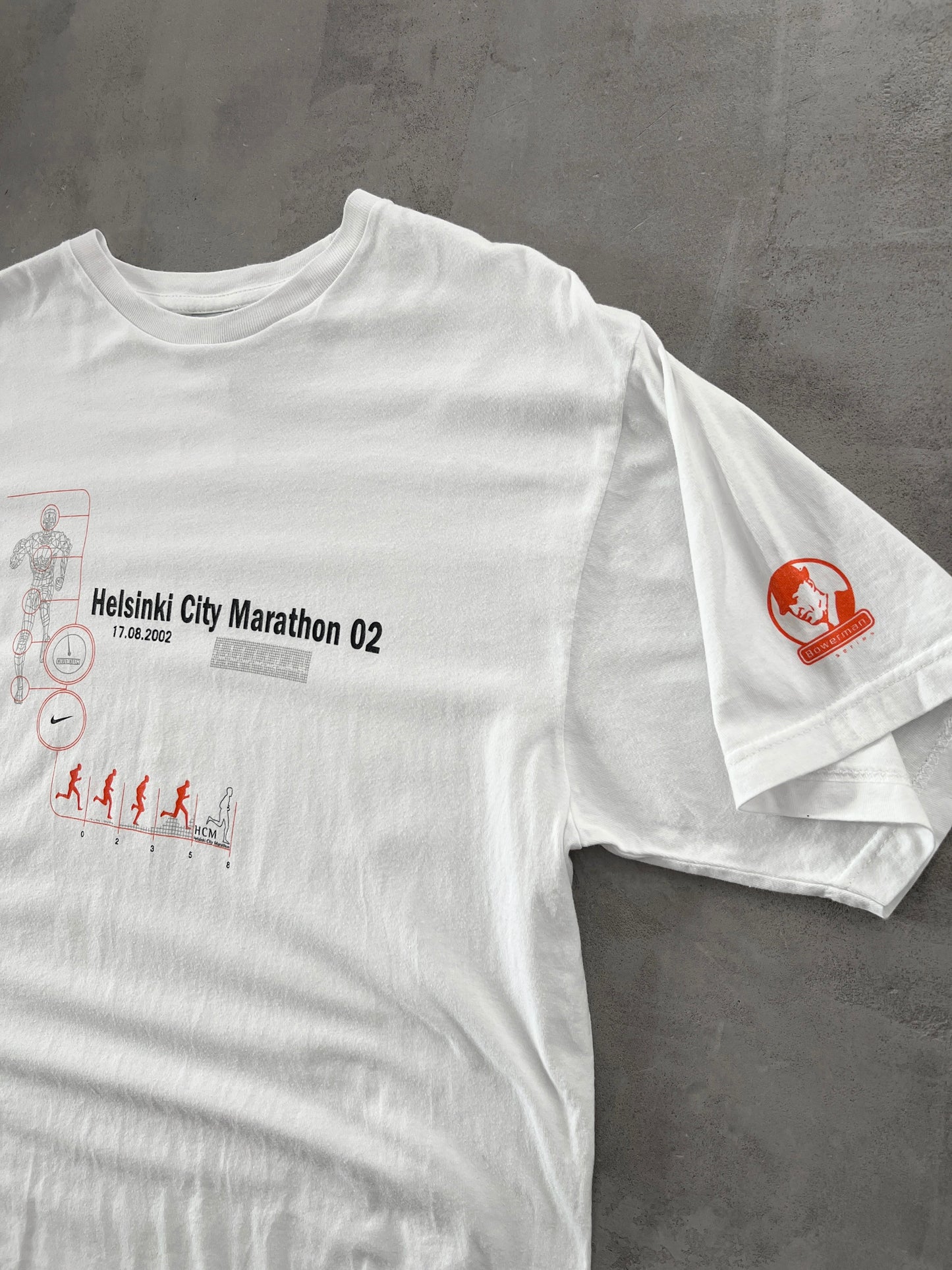 WHITE NIKE MARATHON TEE - 2002 - XL/L