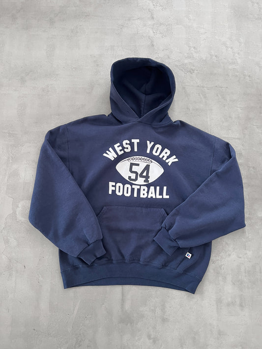 NAVY FOOTBALL RUSSELL HOODIE - 1990S - M/L