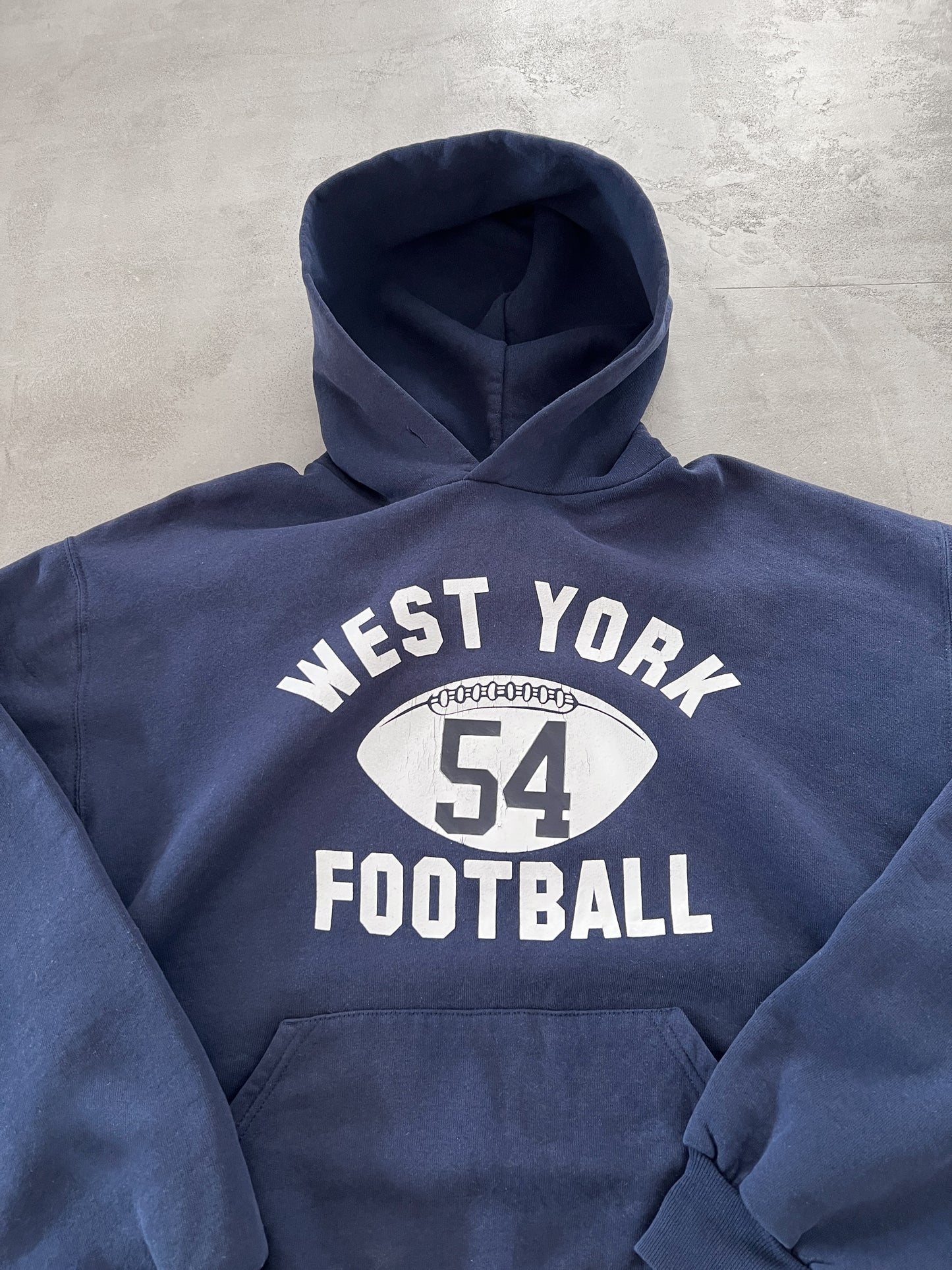 NAVY FOOTBALL RUSSELL HOODIE - 1990S - M/L