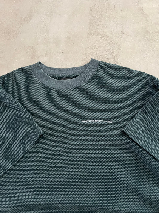 GREEN PORSCHE TEE - 1990S - L