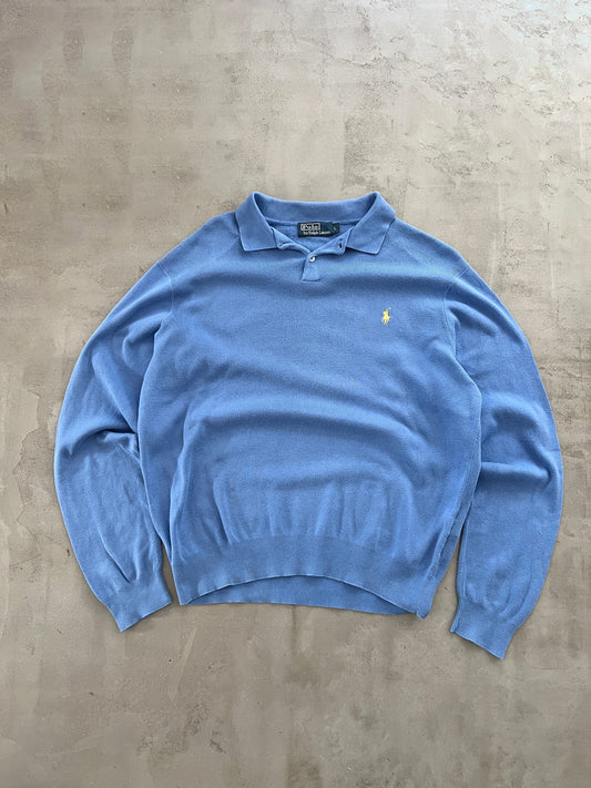 BABY BLUE RALPH LAUREN LONGSLEEVE - 2000S - M