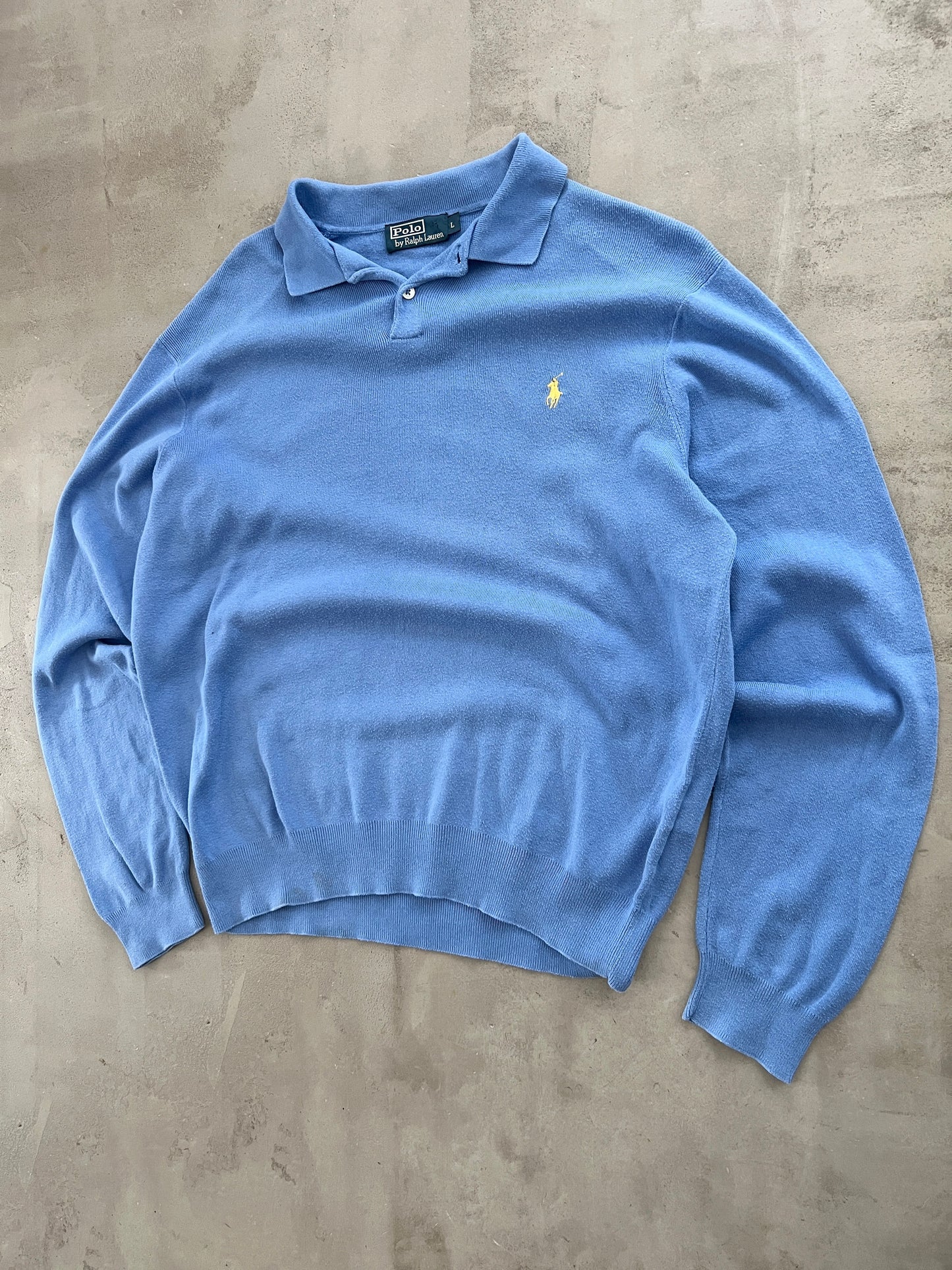 BABY BLUE RALPH LAUREN LONGSLEEVE - 2000S - M