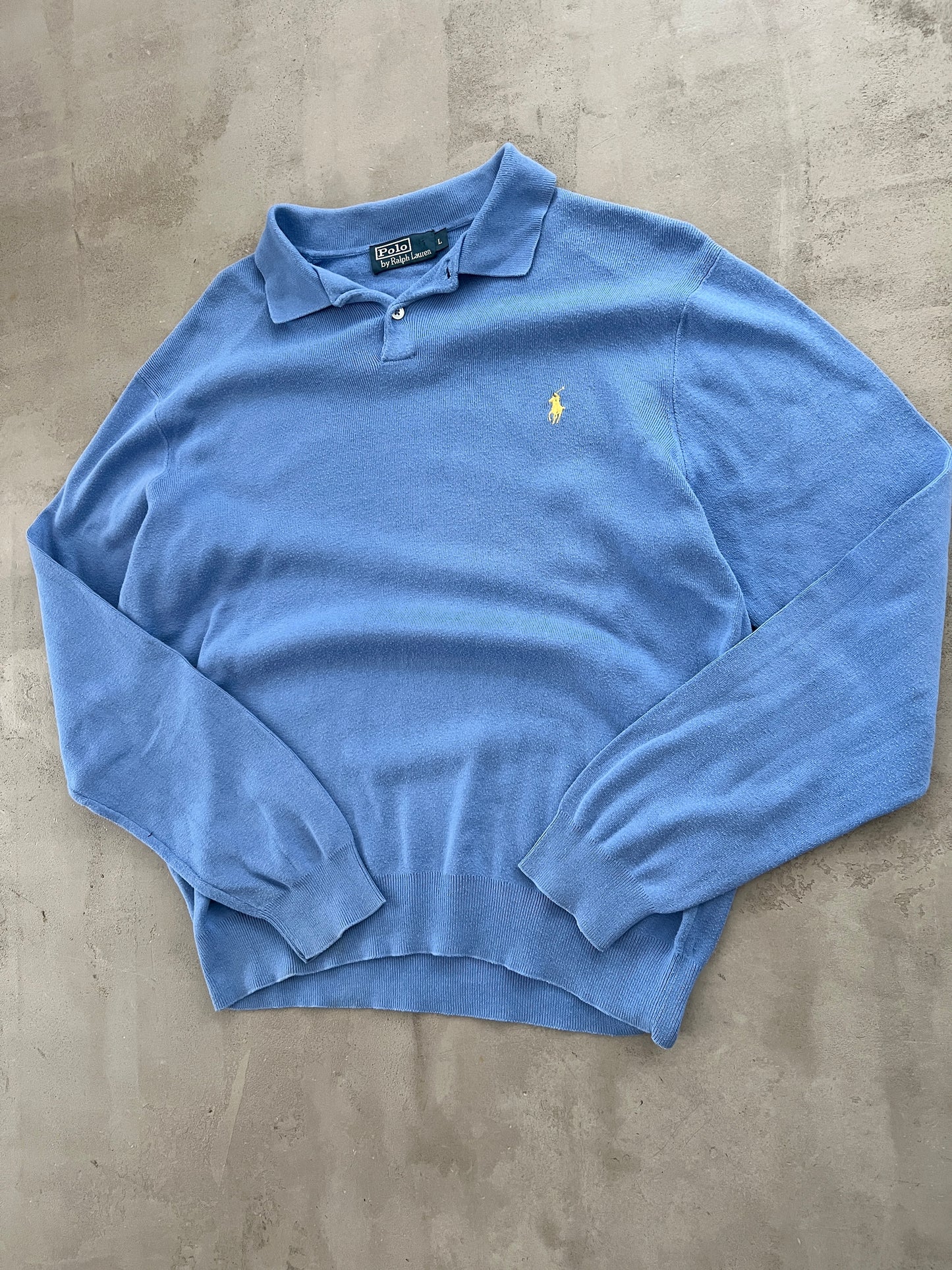 BABY BLUE RALPH LAUREN LONGSLEEVE - 2000S - M