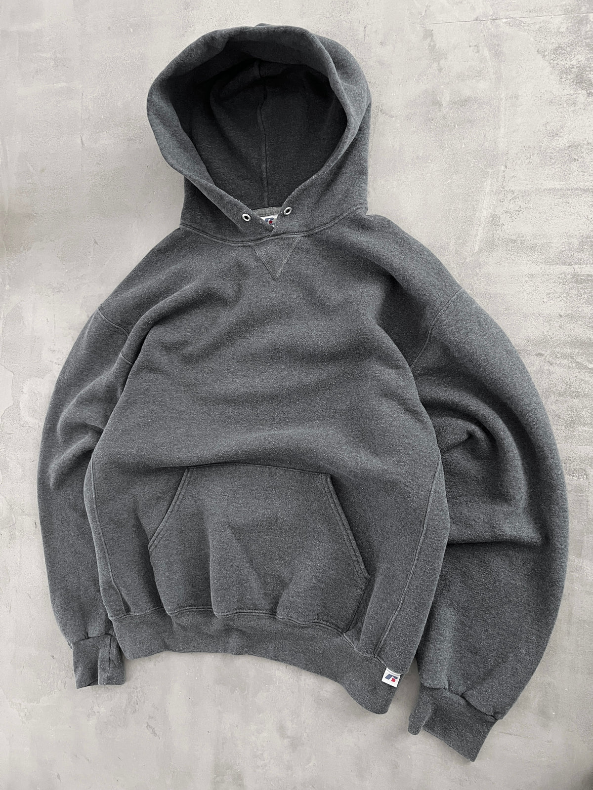 GREY RUSSELL HOODIE - 2000S - XL