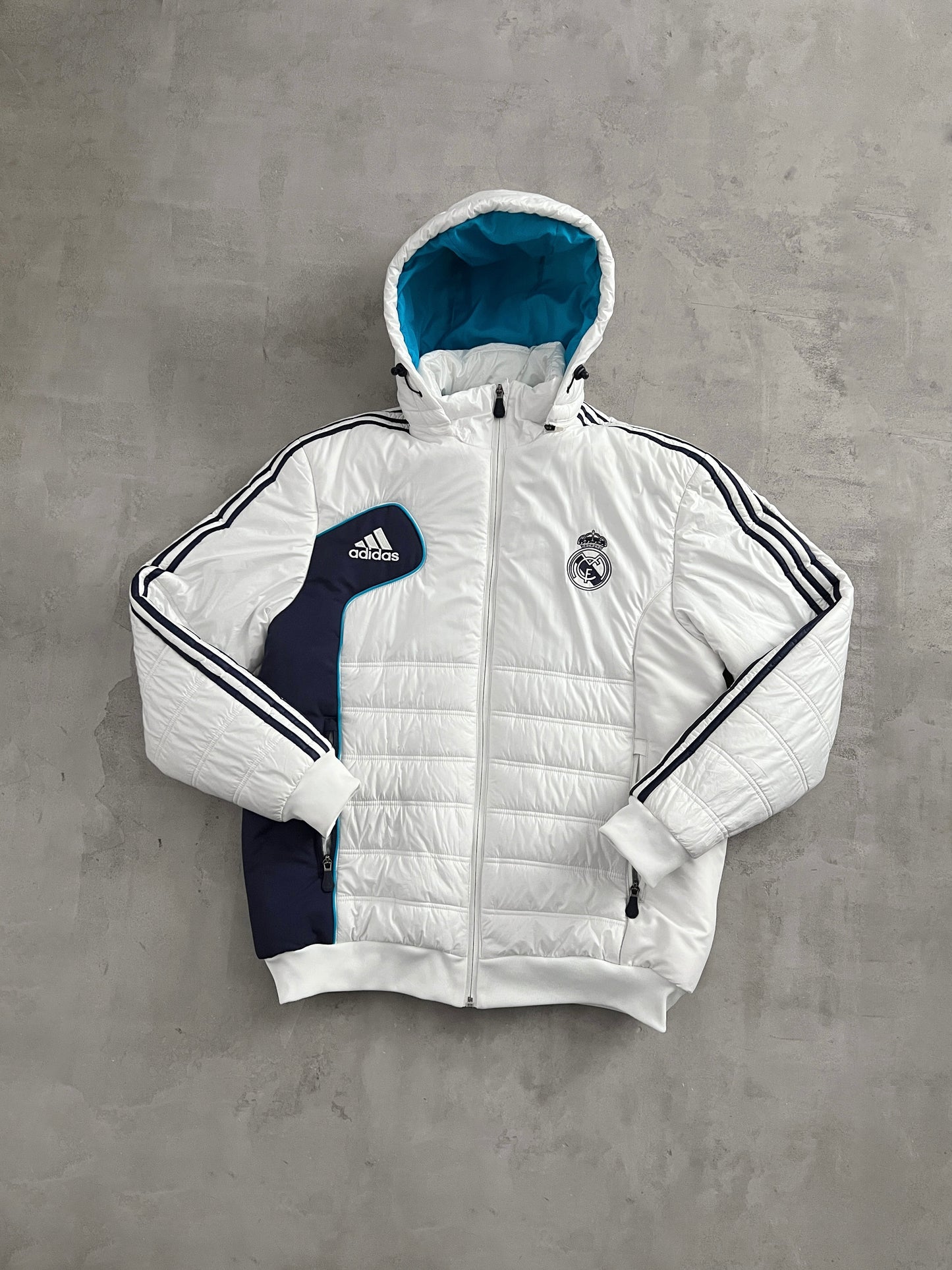 WHITE/NAVY REAL MADRID PUFFER - 2000S - L/M