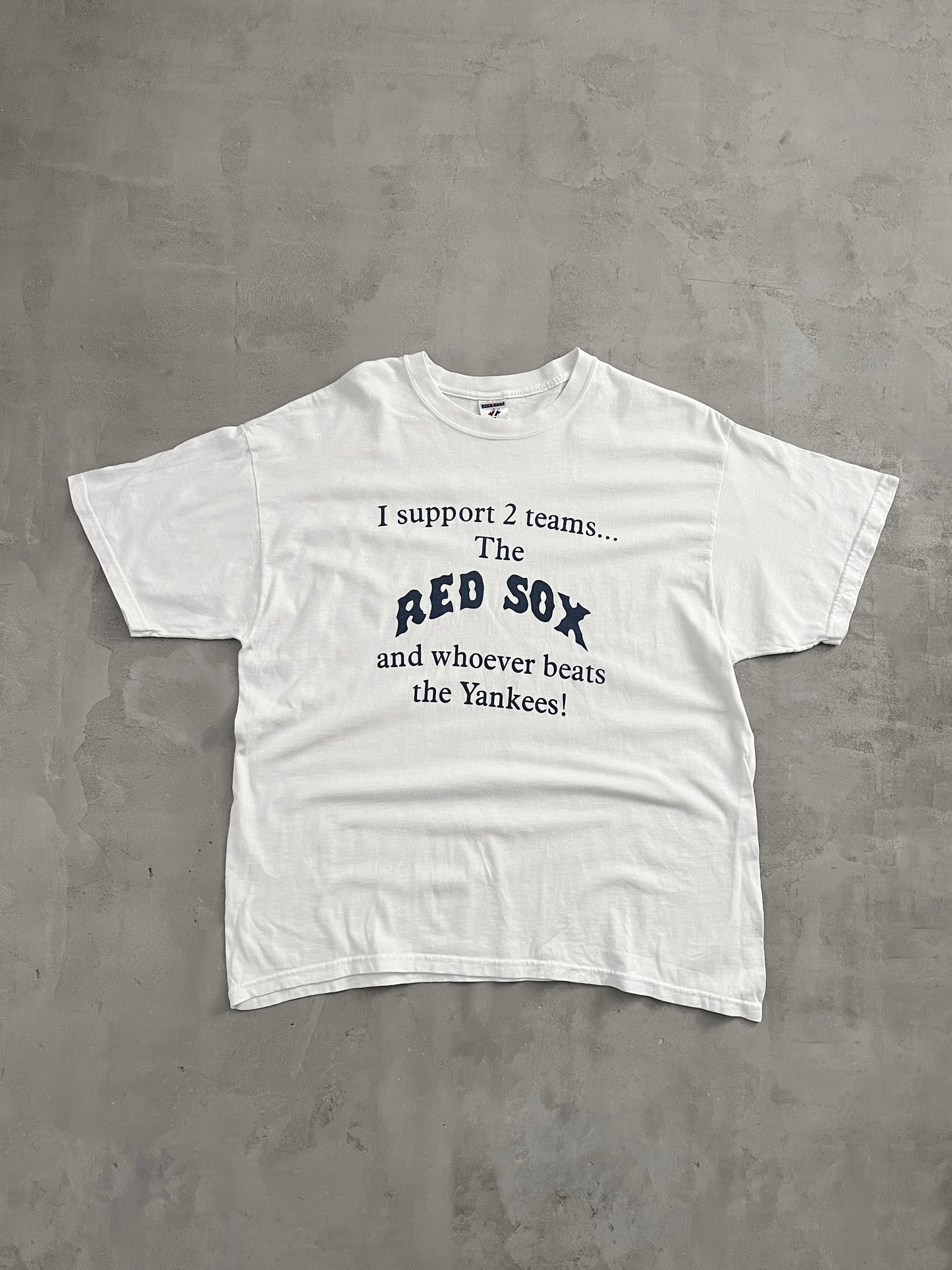 WHITE BOSTON RED SOX YANKEES TEE - 1990S - XL