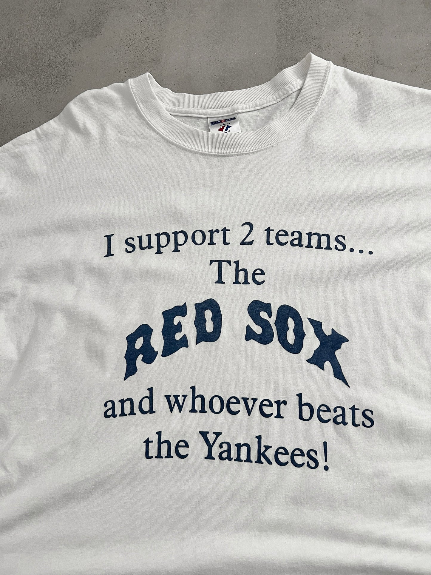 WHITE BOSTON RED SOX YANKEES TEE - 1990S - XL