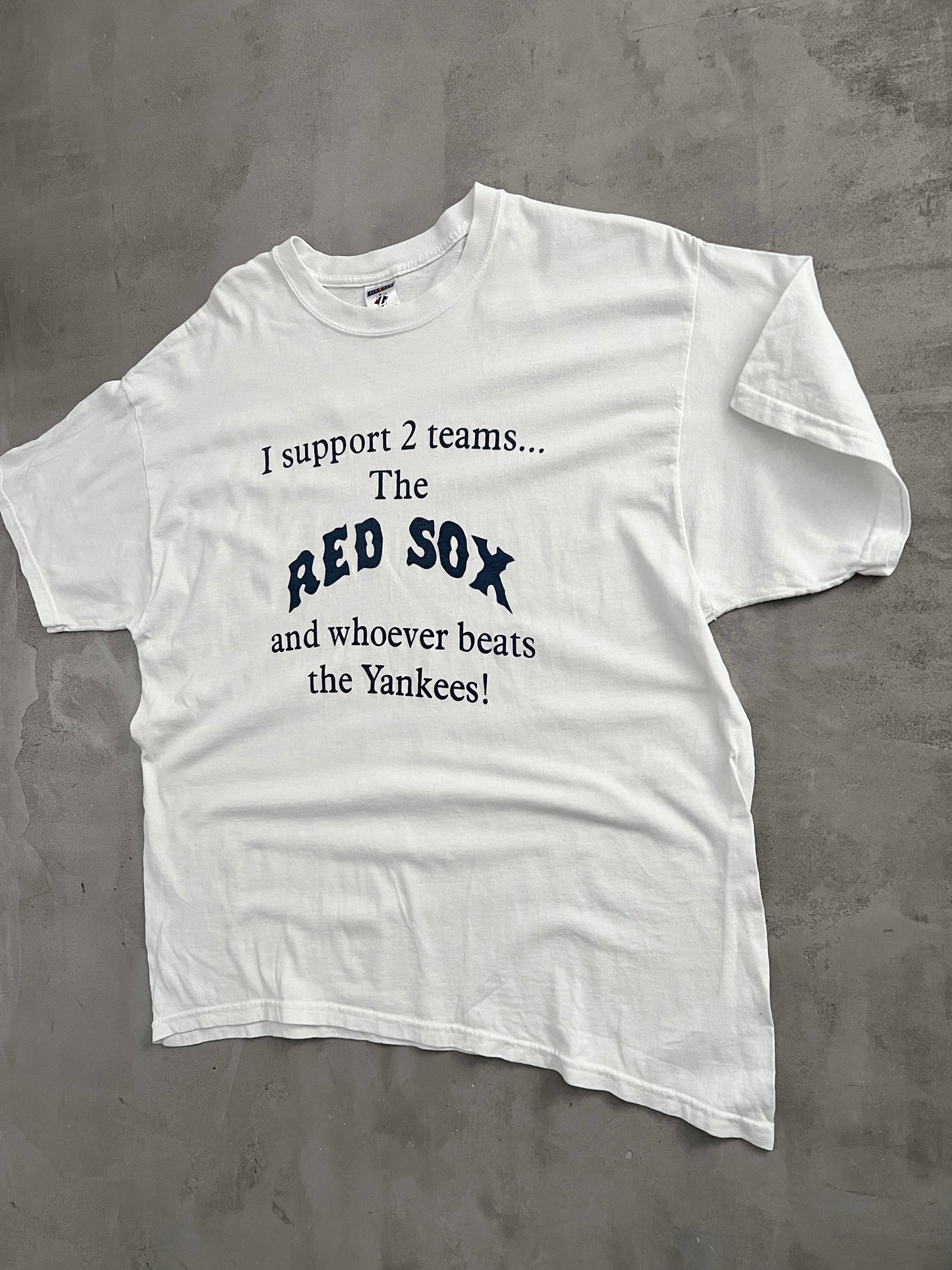 WHITE BOSTON RED SOX YANKEES TEE - 1990S - XL