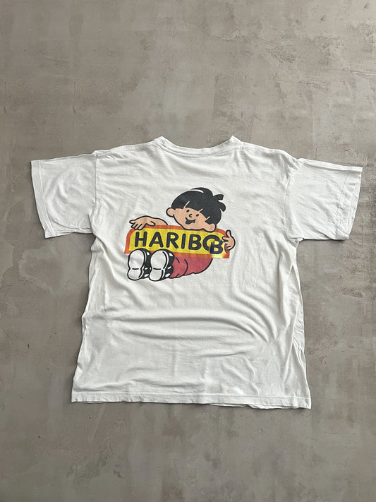 FADED WHITE HARIBO PROMO TEE - 1990S - M/L