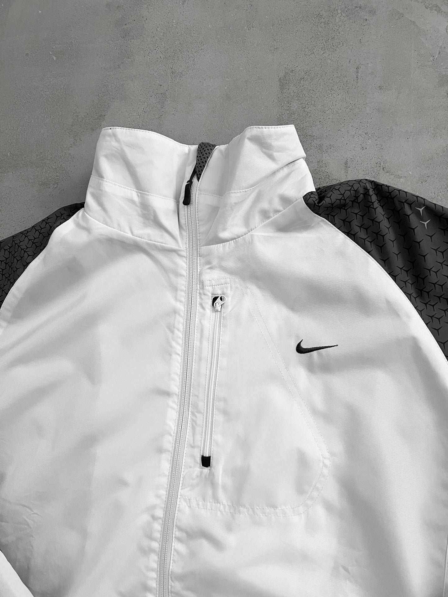 WHITE NIKE AIR TRACK JACKET - 2000S - XL