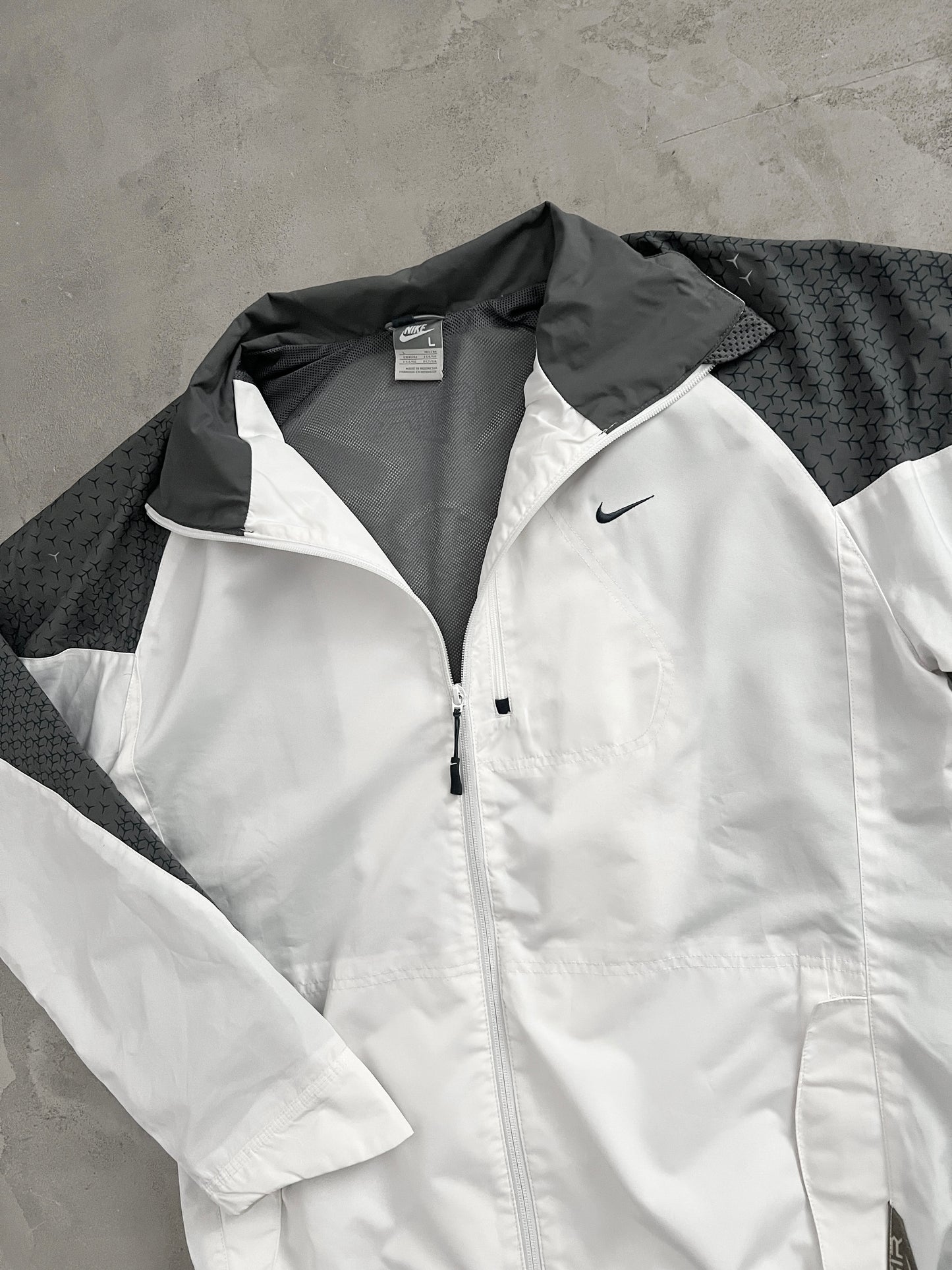 WHITE NIKE AIR TRACK JACKET - 2000S - XL