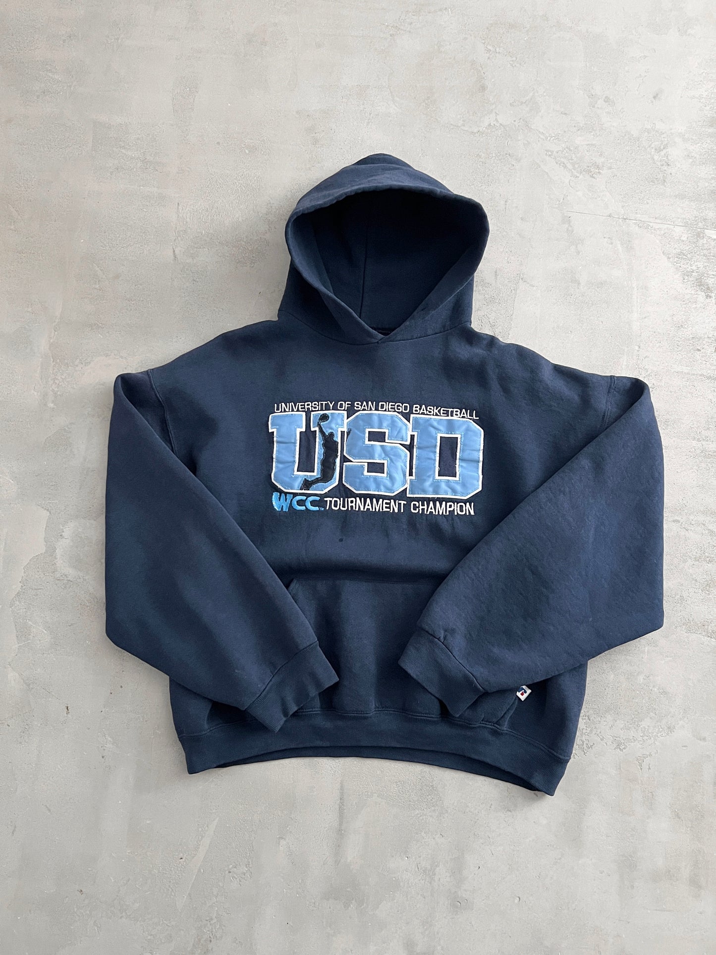NAVY RUSSELL BASKETBALL HOODIE - 2000S - S