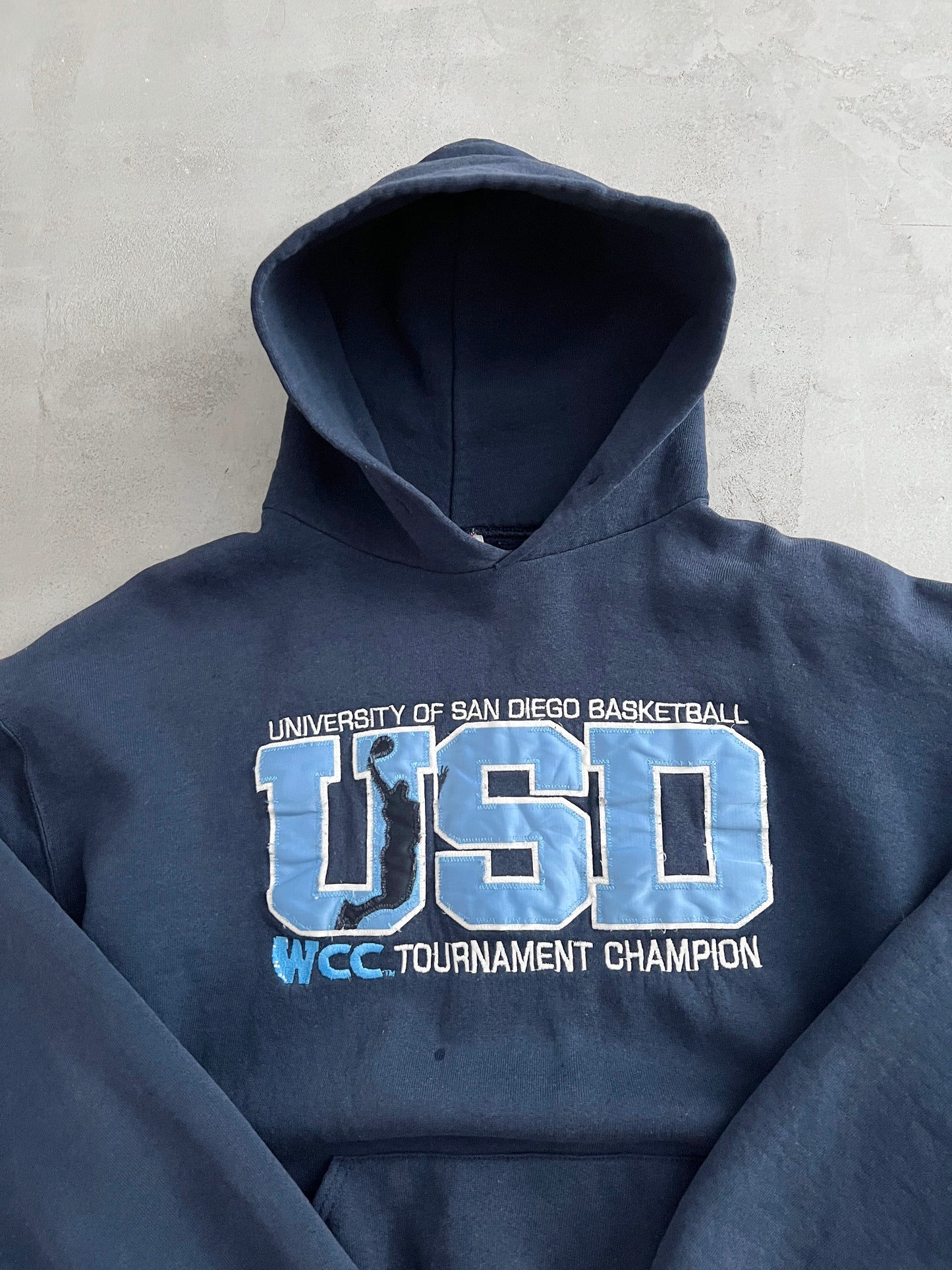 NAVY RUSSELL BASKETBALL HOODIE - 2000S - S