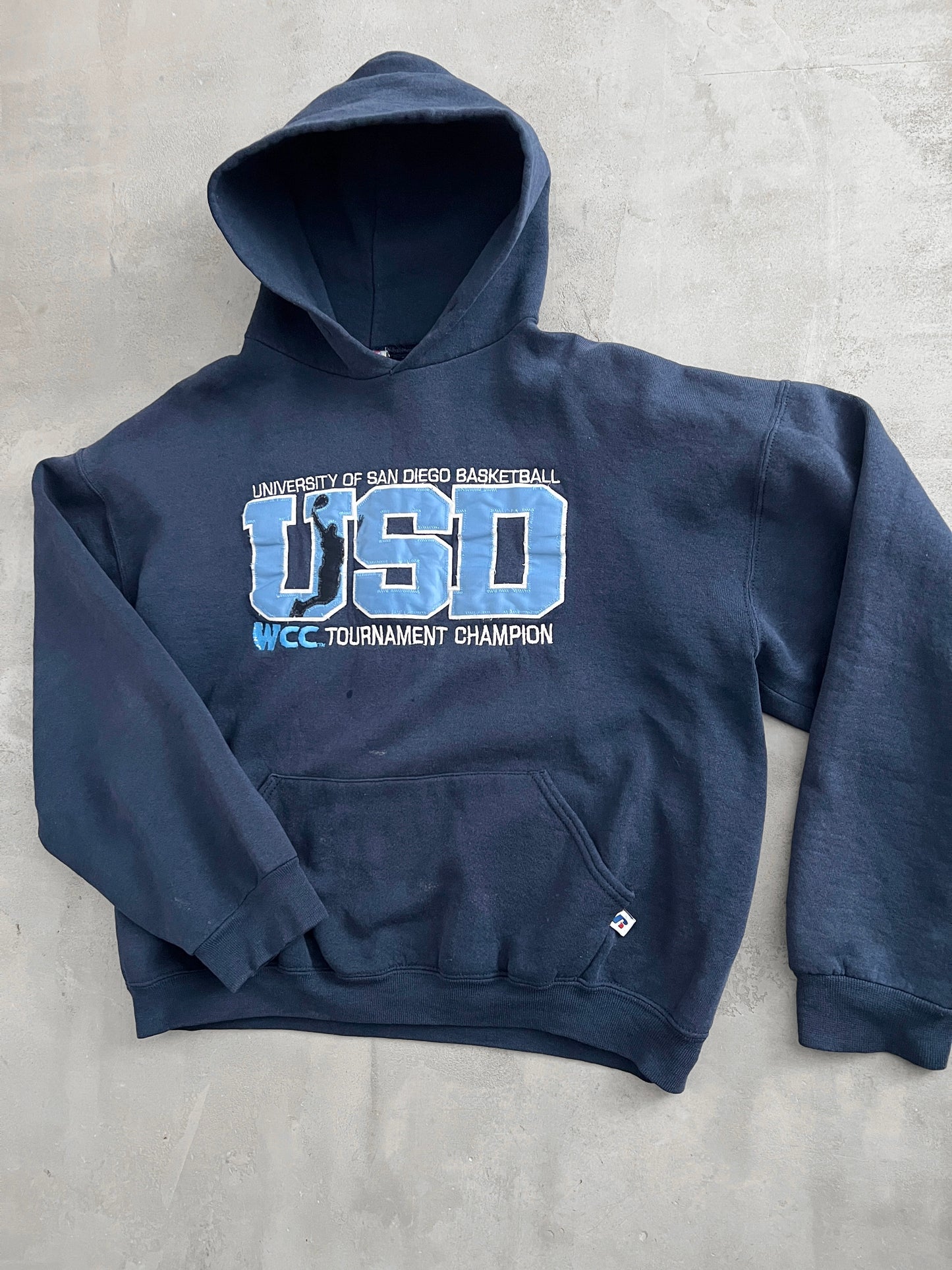 NAVY RUSSELL BASKETBALL HOODIE - 2000S - S