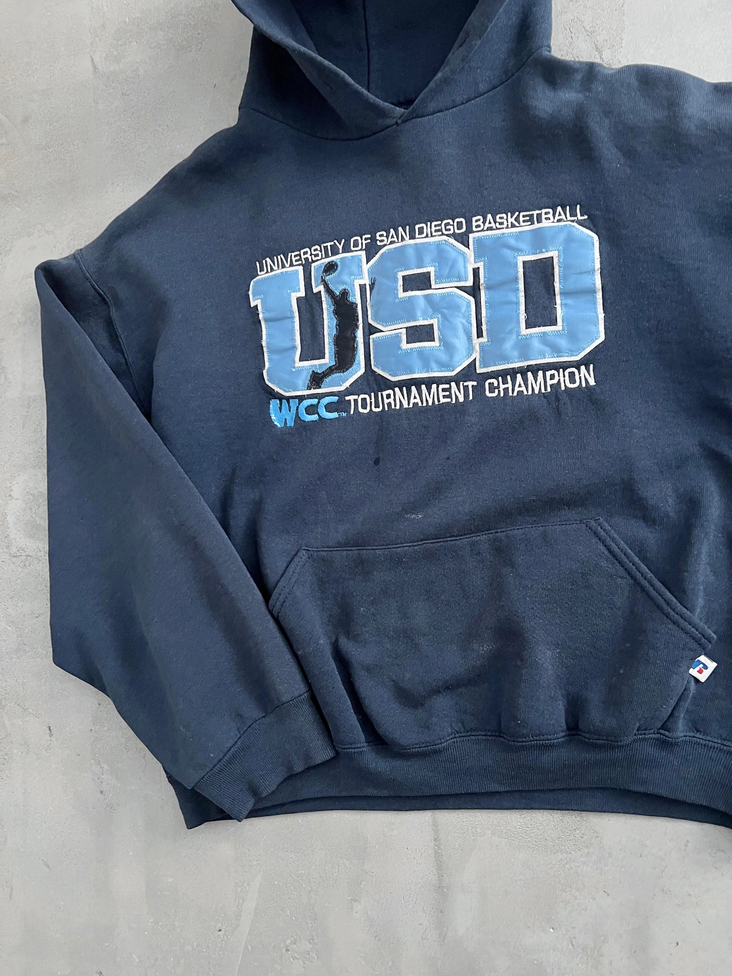 NAVY RUSSELL BASKETBALL HOODIE - 2000S - S