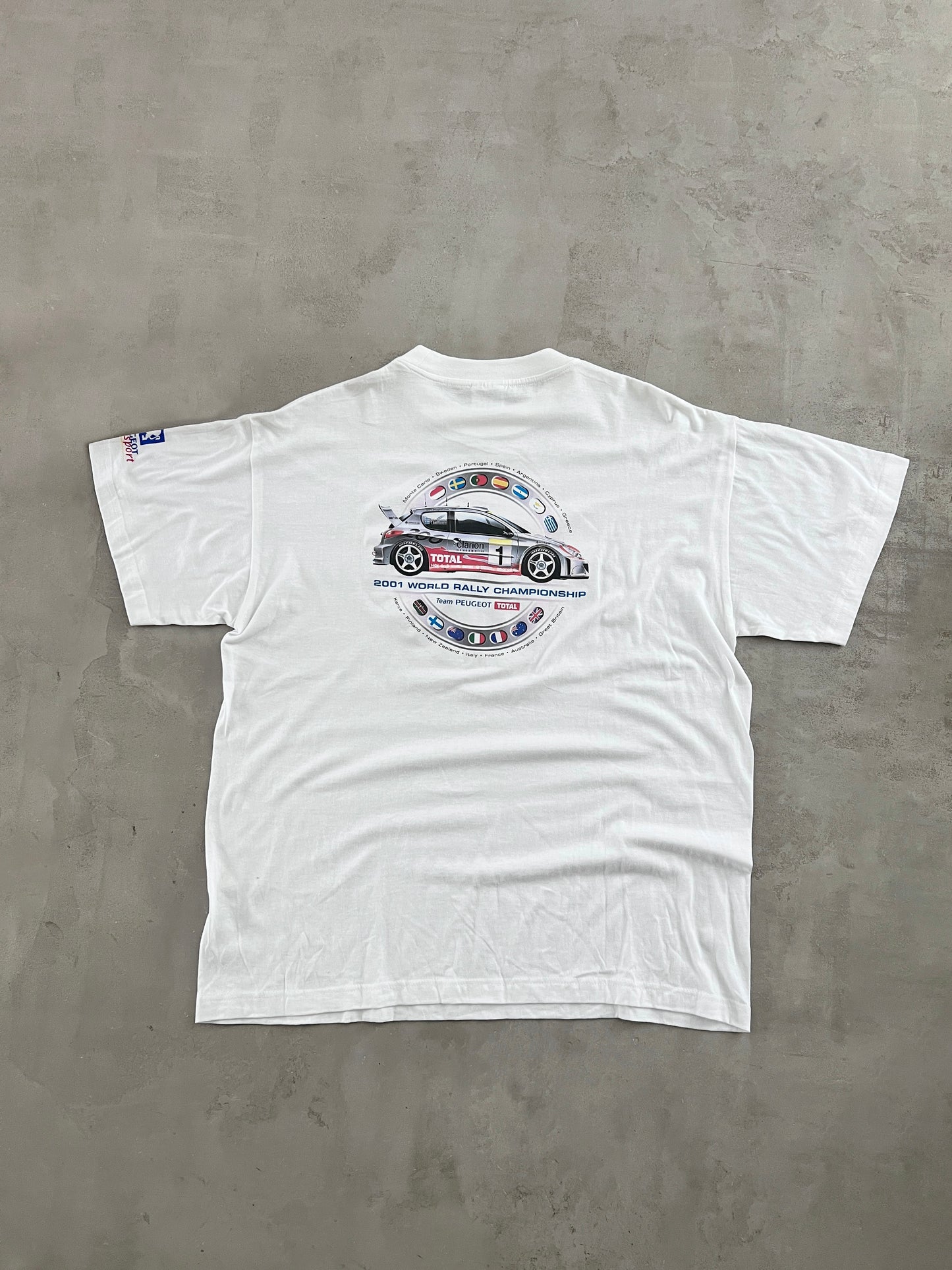 WHITE PEUGEOT RACING TEE - 2001 - XL