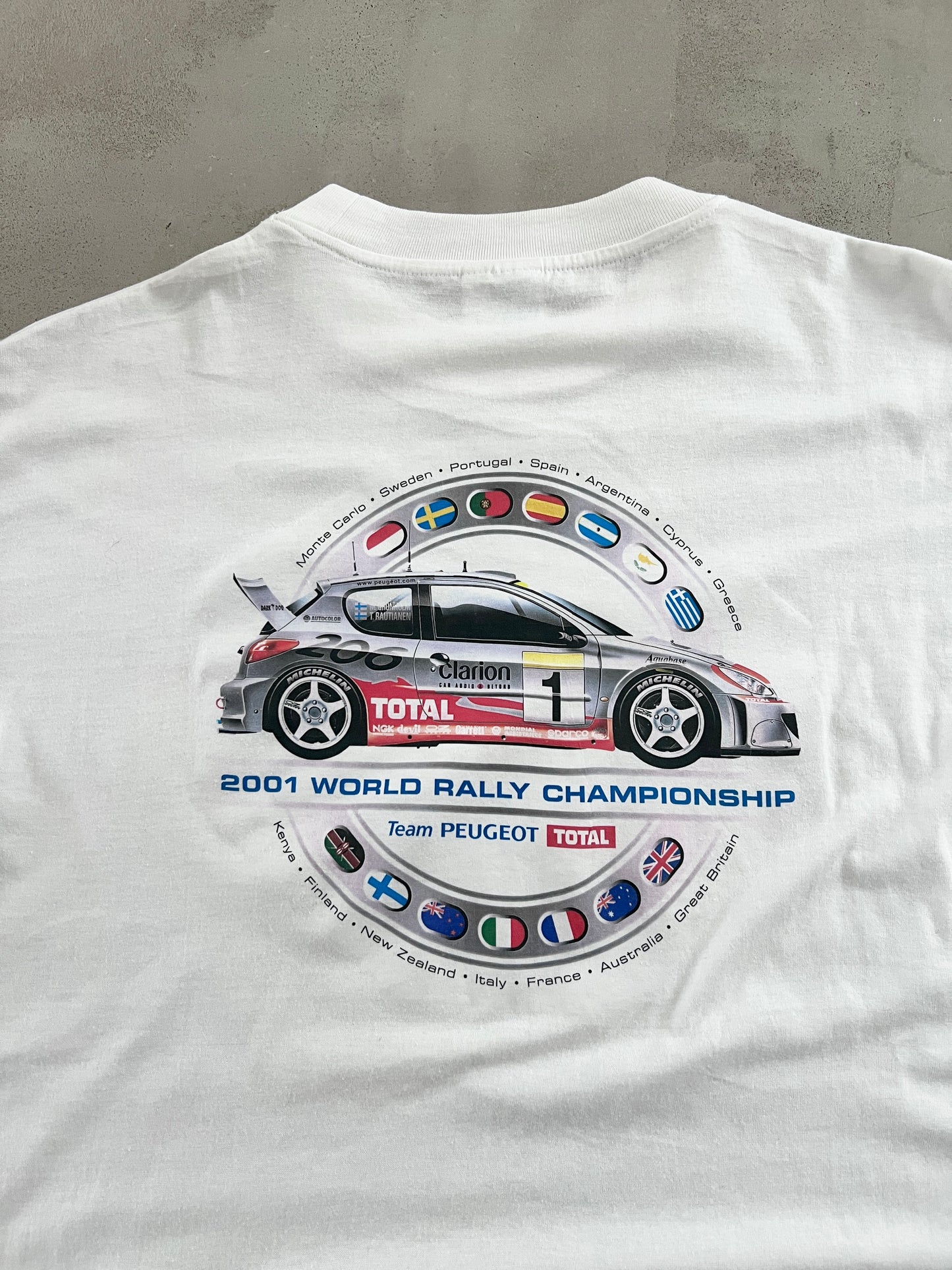 WHITE PEUGEOT RACING TEE - 2001 - XL