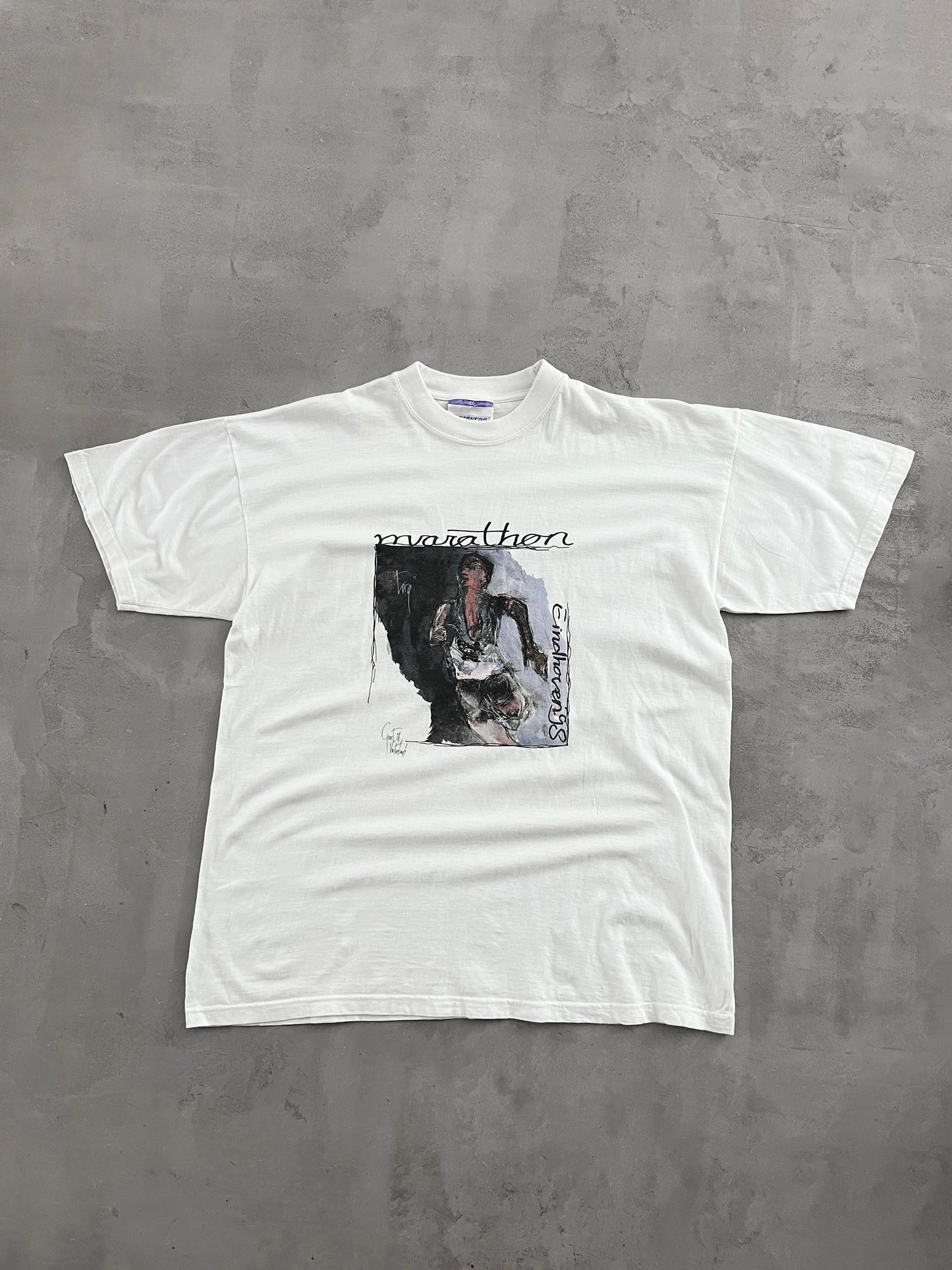 WHITE MARATHON ART TEE - 1998 - L