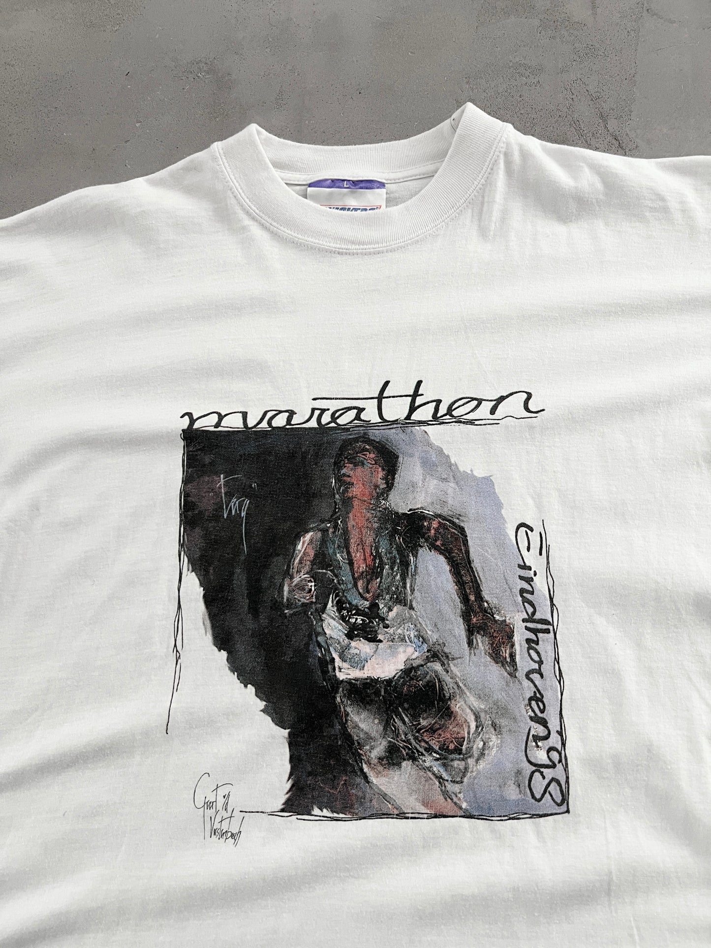 WHITE MARATHON ART TEE - 1998 - L
