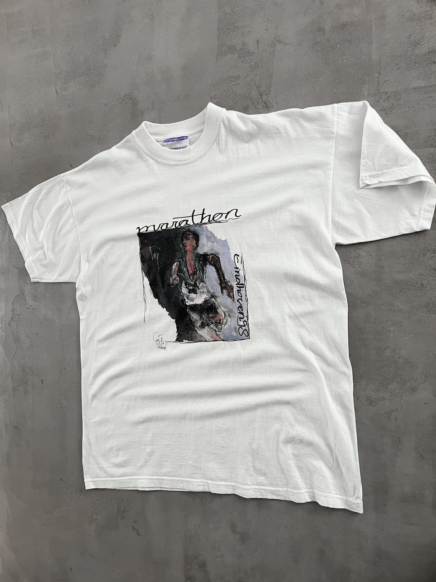 WHITE MARATHON ART TEE - 1998 - L