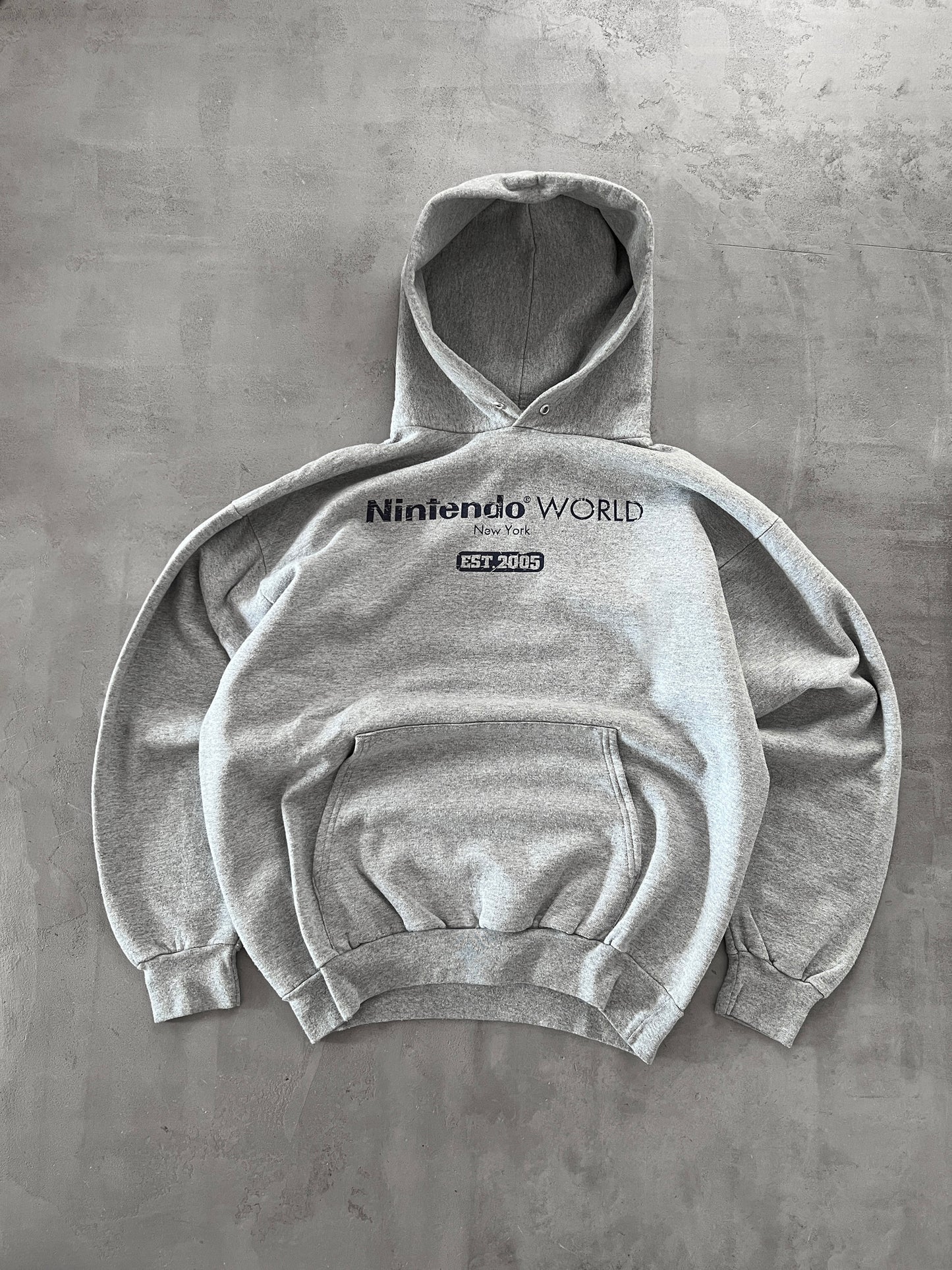 GREY NINTENDO HOODIE - 2000S - L